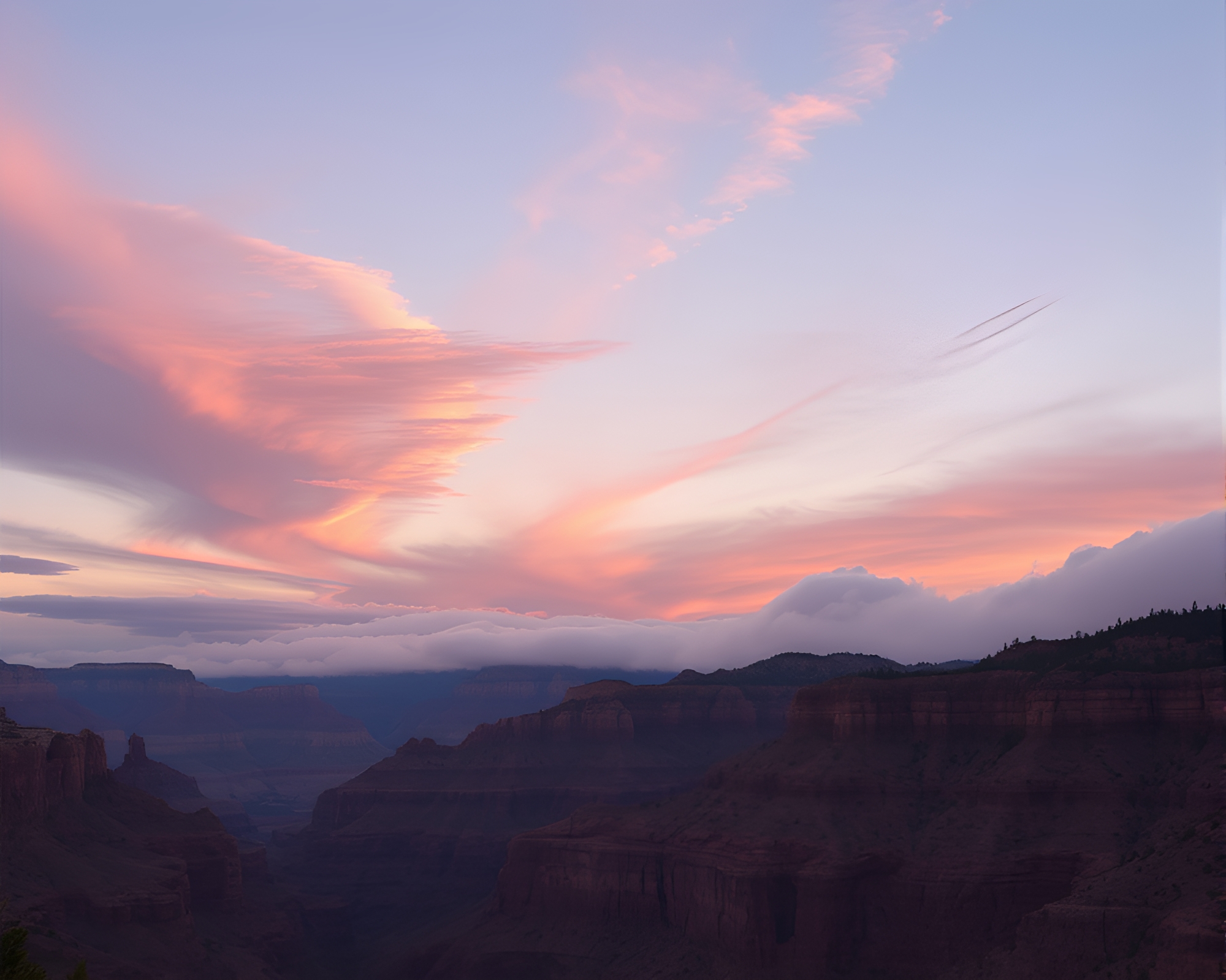 Majestic Canyon Cloud Collage at Dawn – free AI stock image