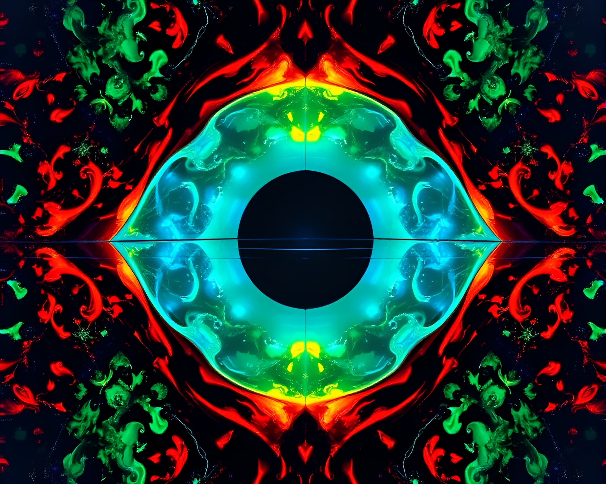 Phosphorescent Organic Symmetry Oil Painting – free AI stock image