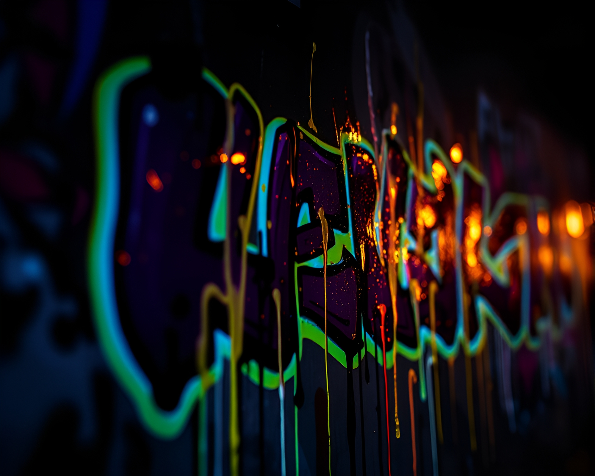 Graffiti Dreams: Astral Projection with Bokeh Lights – free AI stock image
