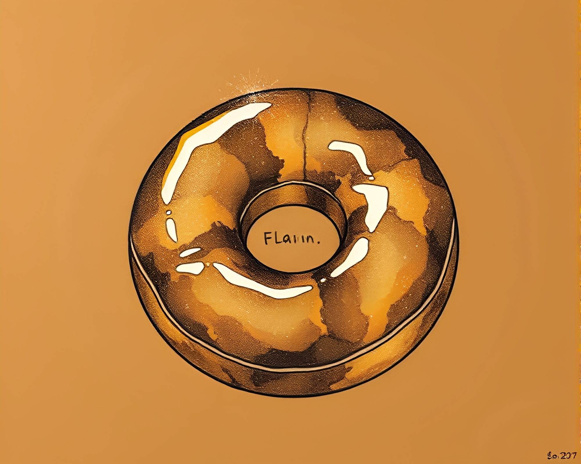 Bronze Sheen Jelly-filled Doughnut with Backscatter Flare – free AI stock image