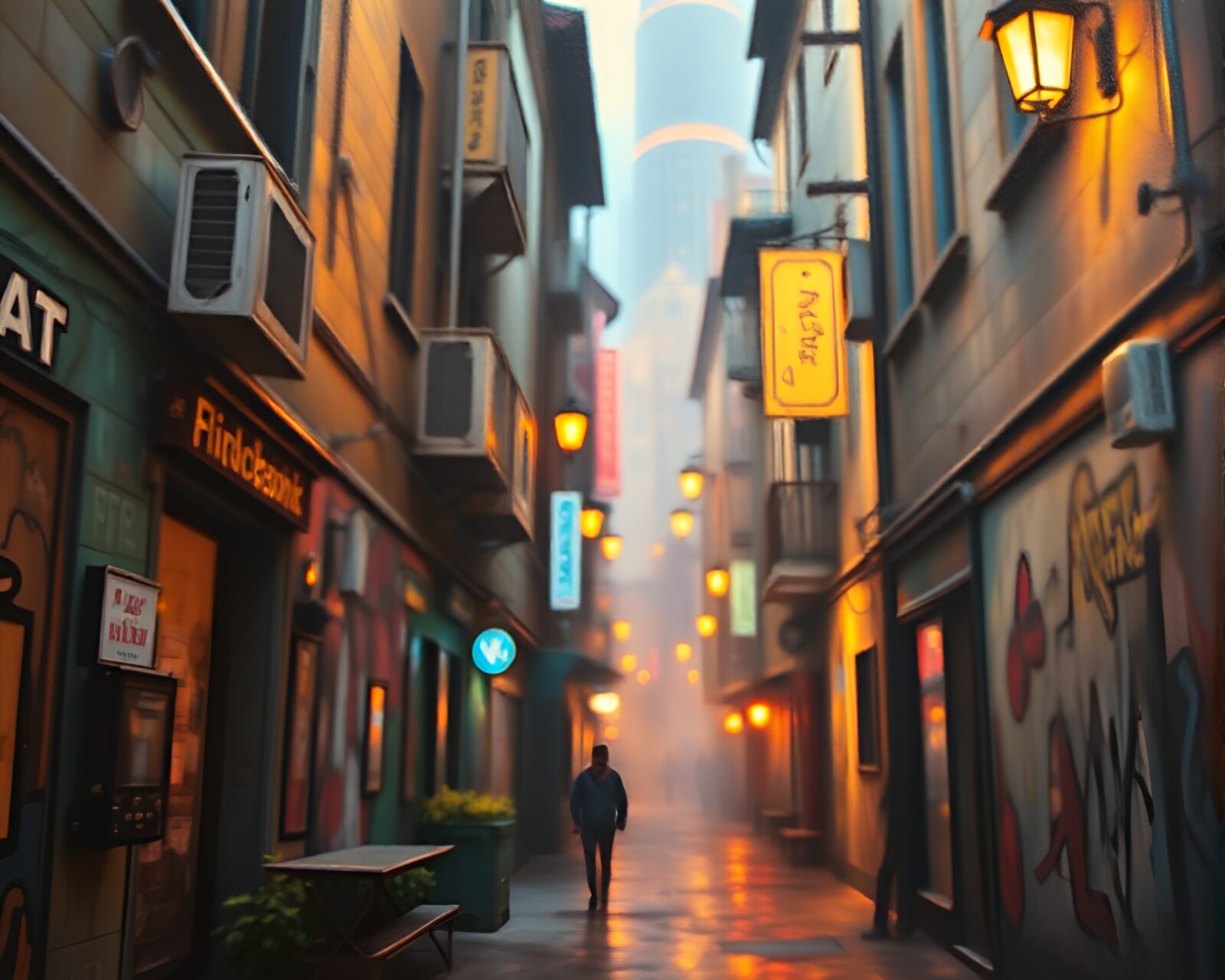 Savannah Golds Cyberpunk Alley Mural Painting Image