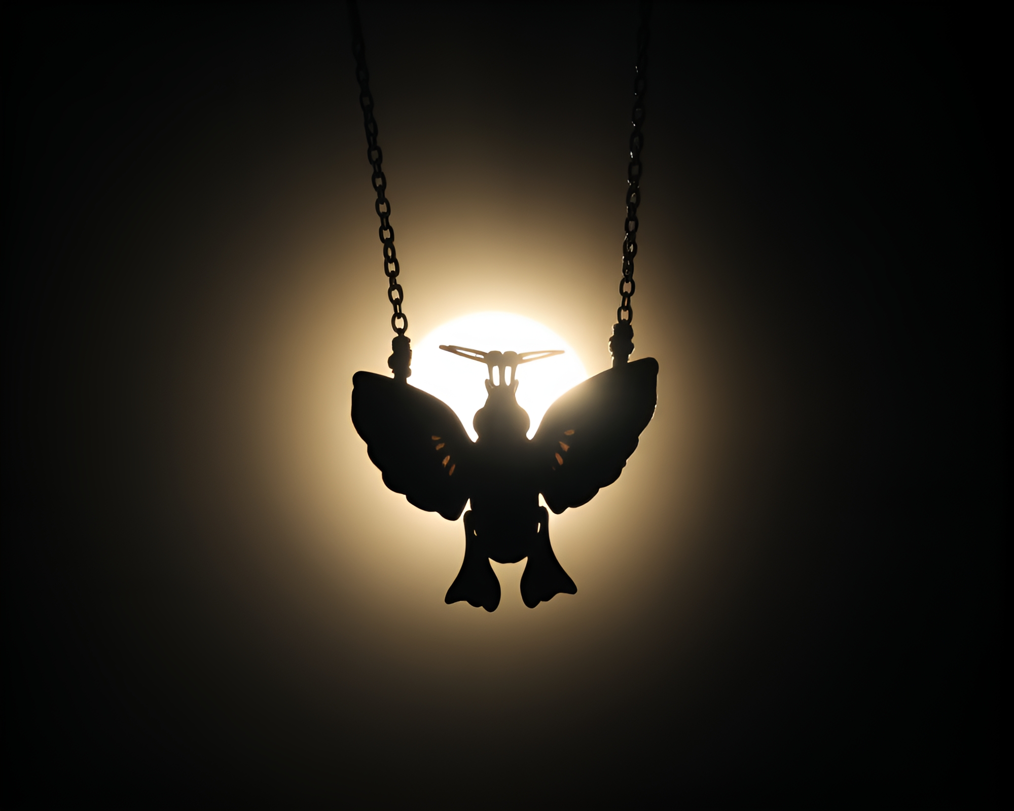 Eclipse Shadow Necklace Hatching Composition – free AI stock image