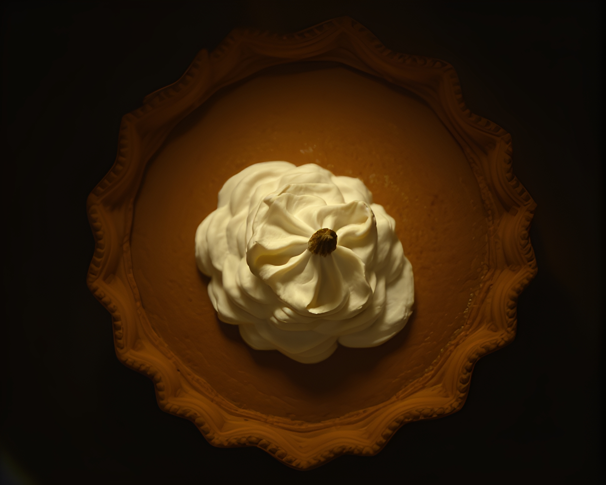 Grisaille Pumpkin Pie Spotlight – free AI stock image