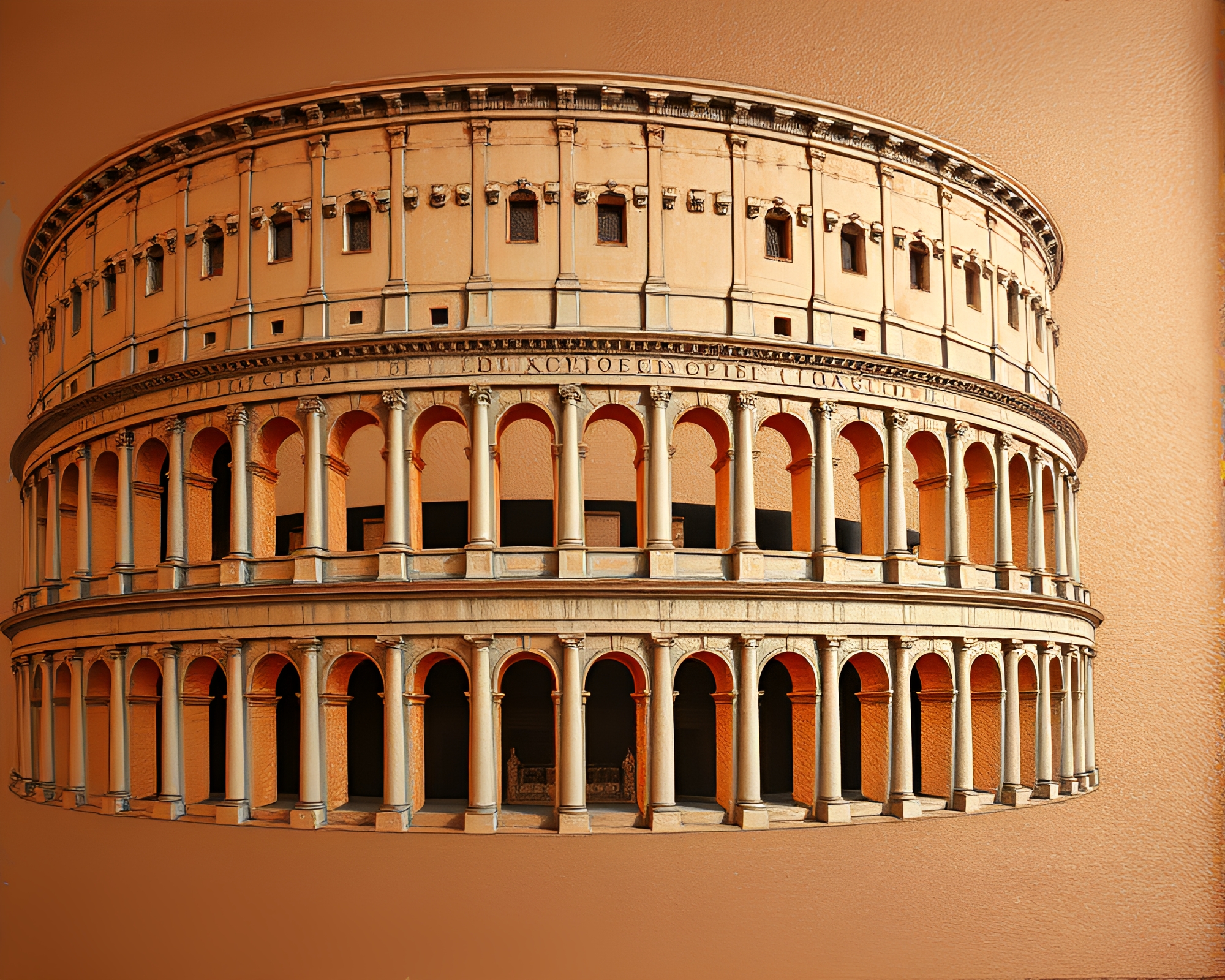 Exquisite Roman Coliseum with Silver Leaf Accents – free AI stock image