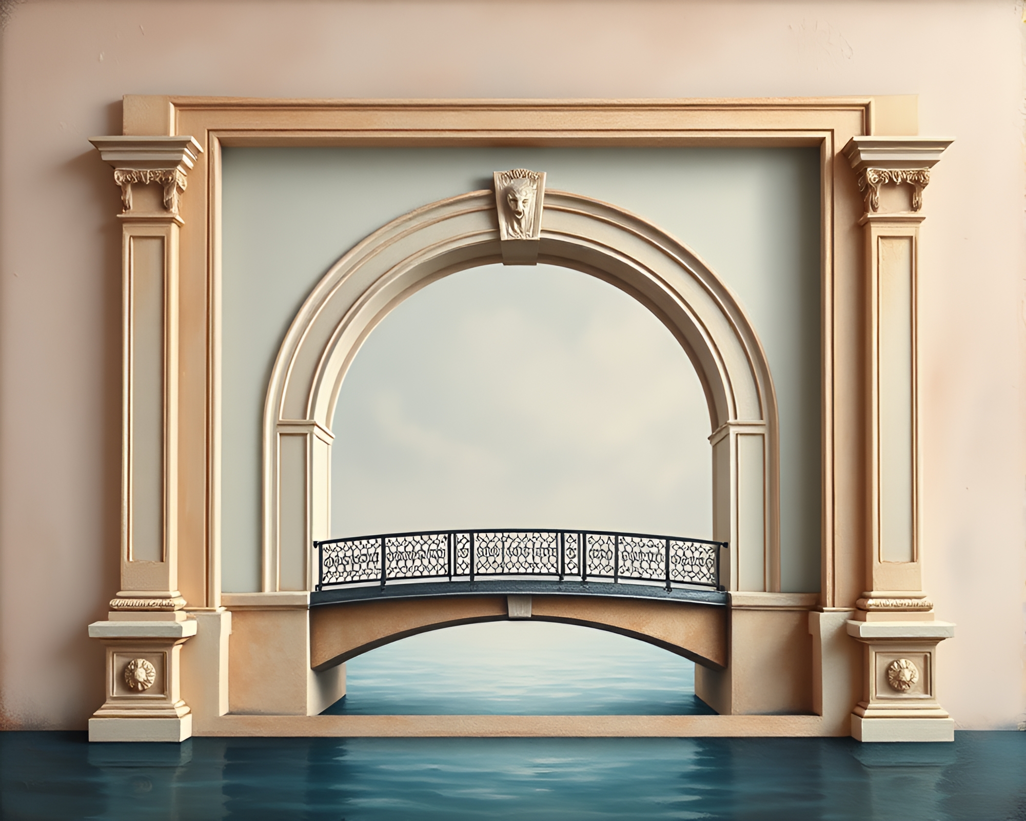 Bridging Realities Framed in Illusion – free AI stock image