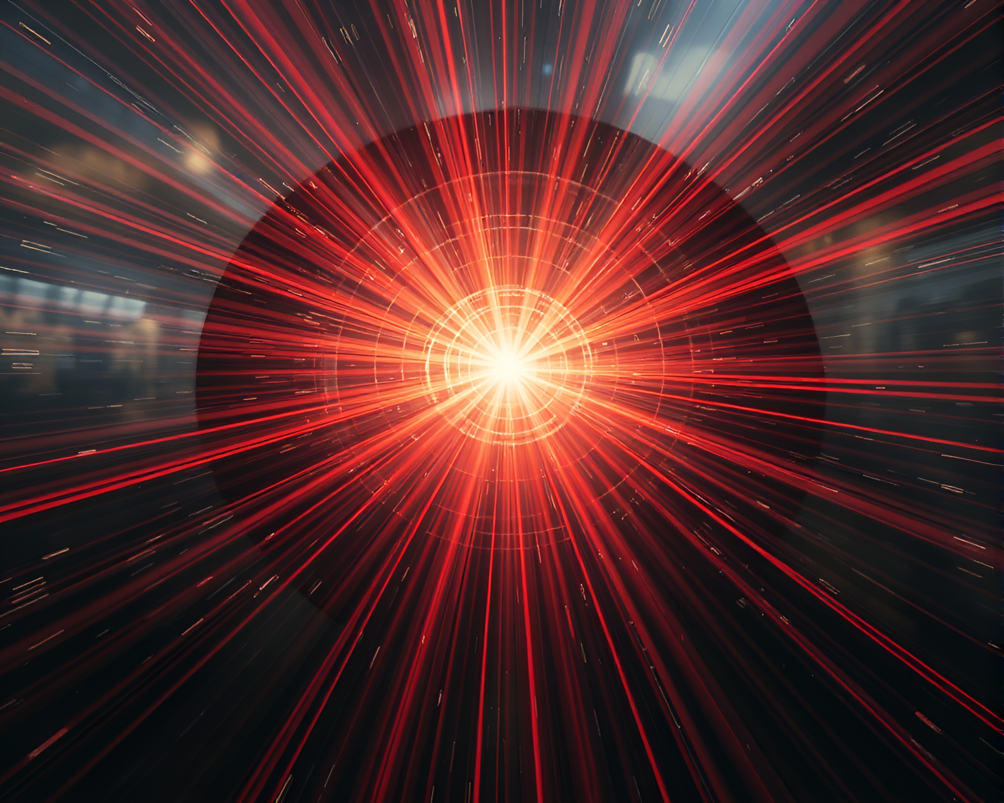 Dystopian Wormhole Generator Amidst God Rays – free AI stock image