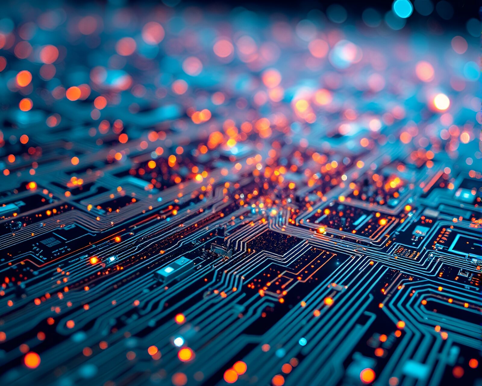 Maximalist design of a virtual cityscape illuminated by glitter dust