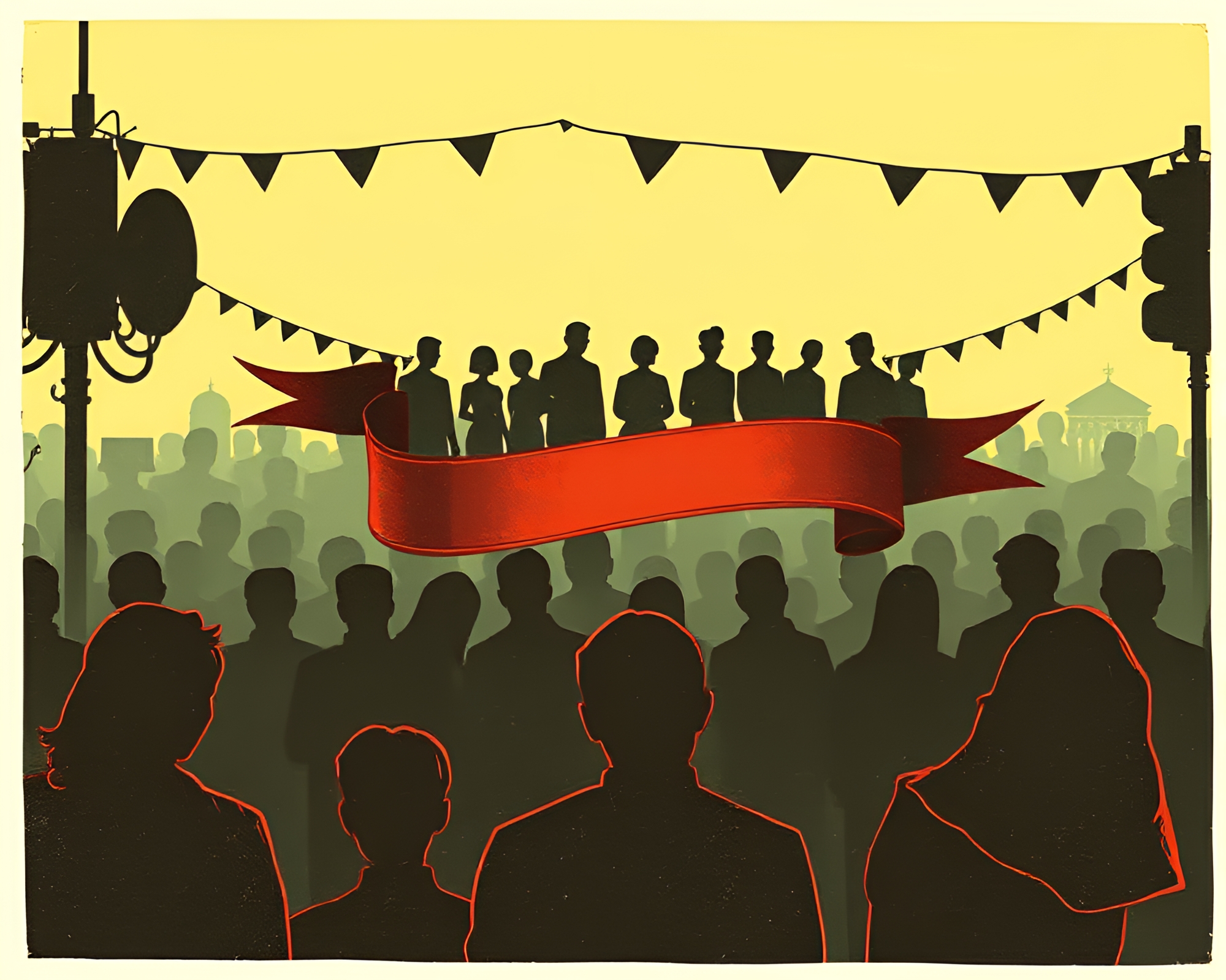 Steampunk Parade: Vintage Satin Silhouettes – free AI stock image