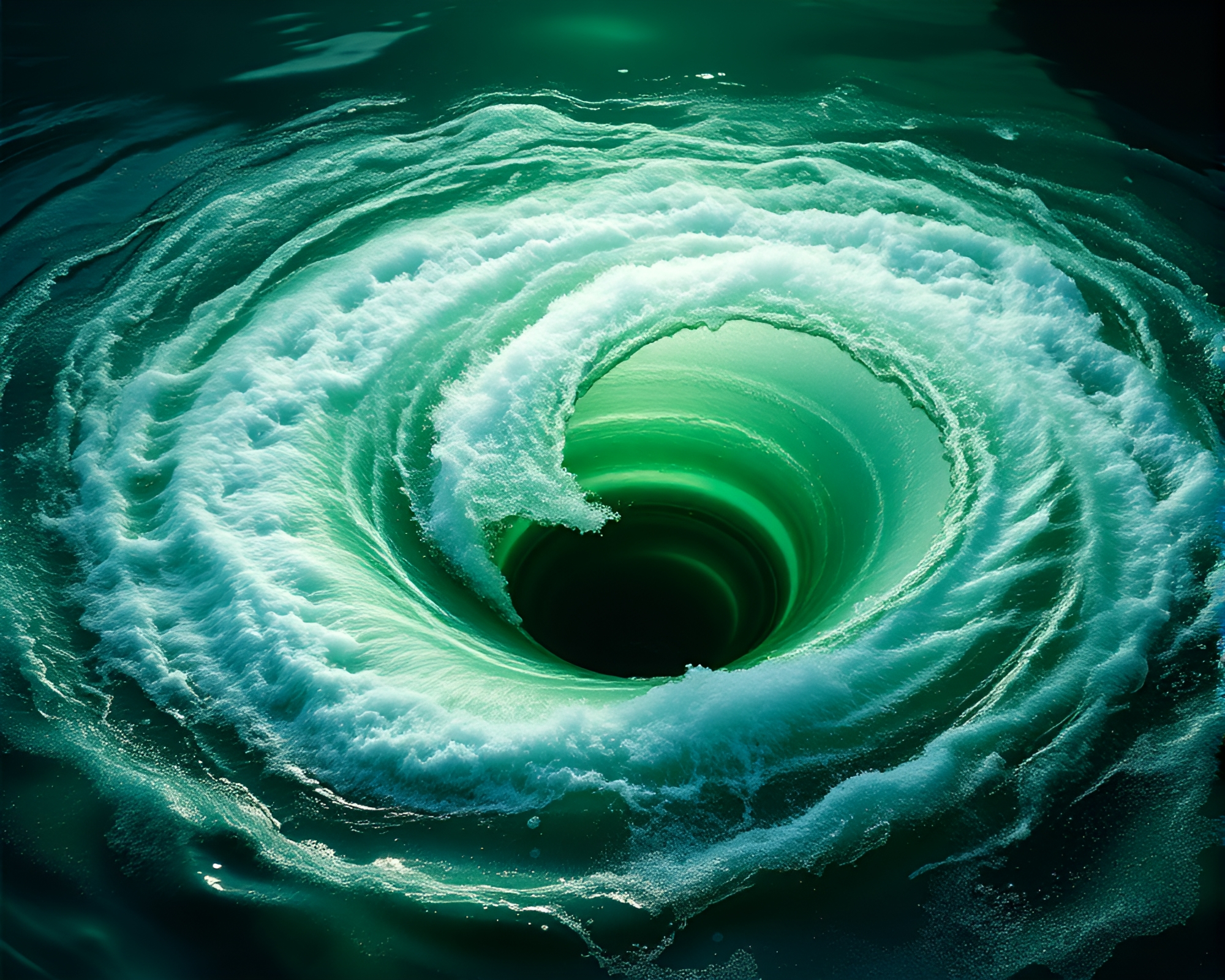 Majestic Drum Whirlpool in Emerald Waters – free AI stock image