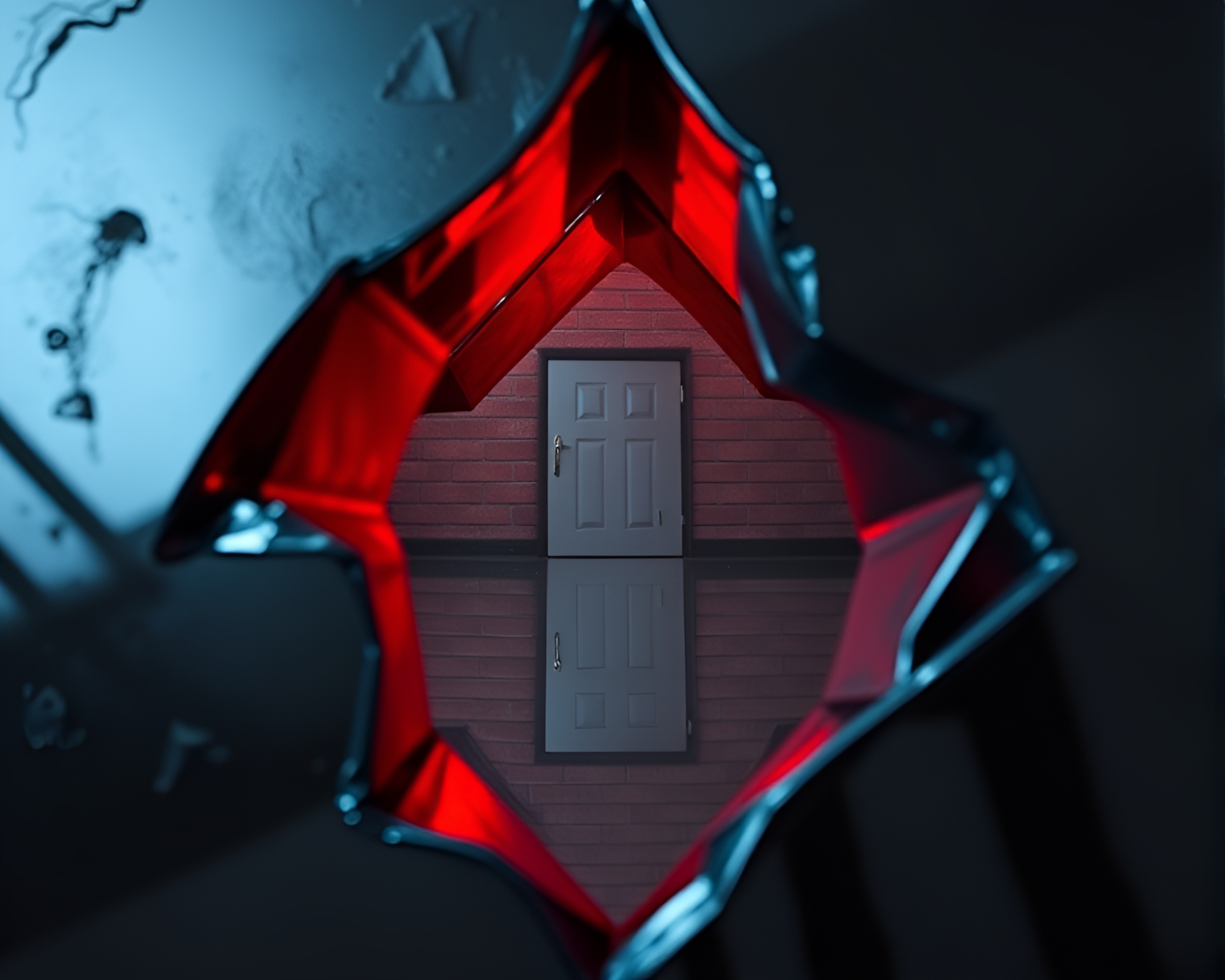 Origami Haunted Mirror Shard Reflection Art – free AI stock image