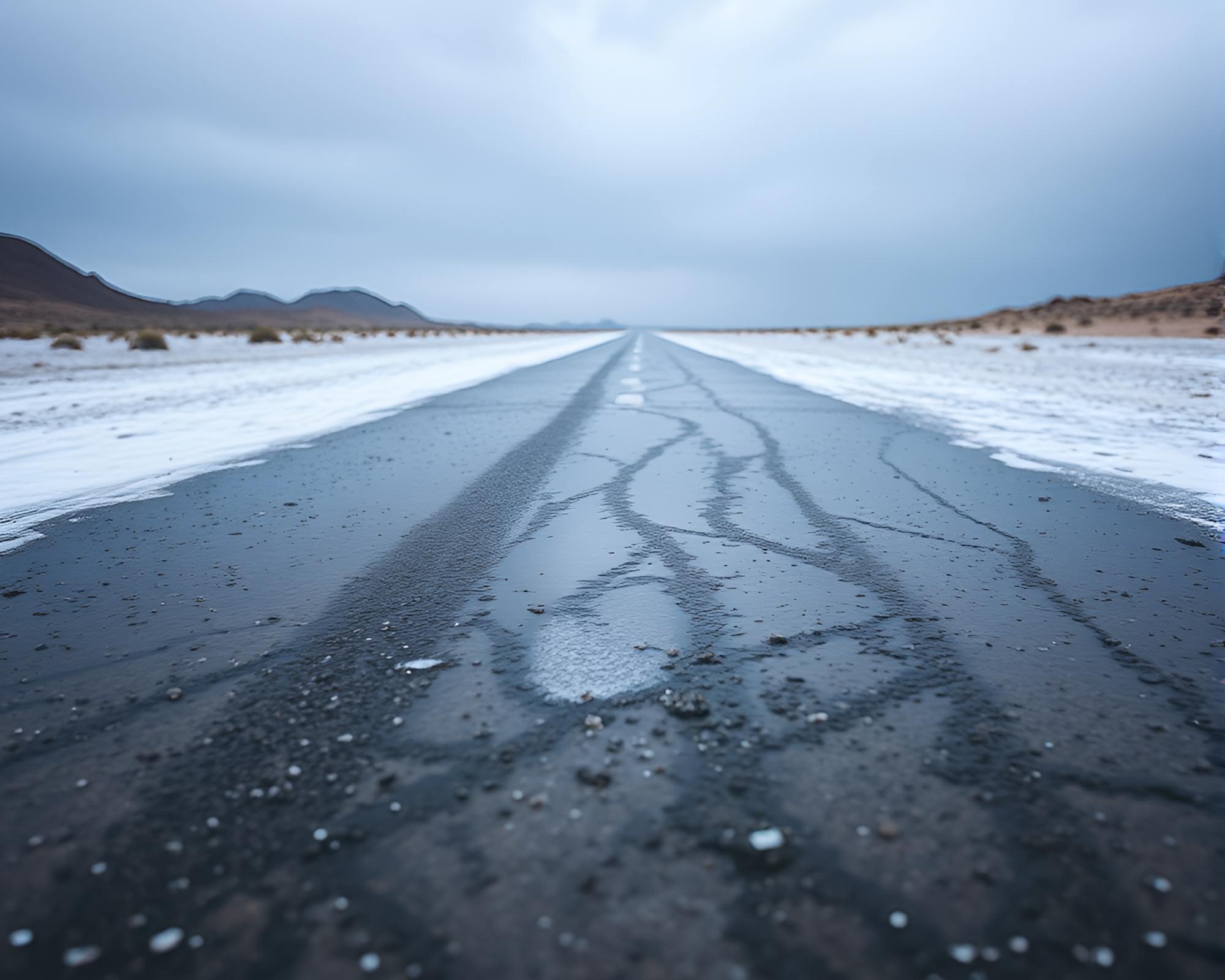 Desert Mirage: Arctic Blue Reflections – free AI stock image