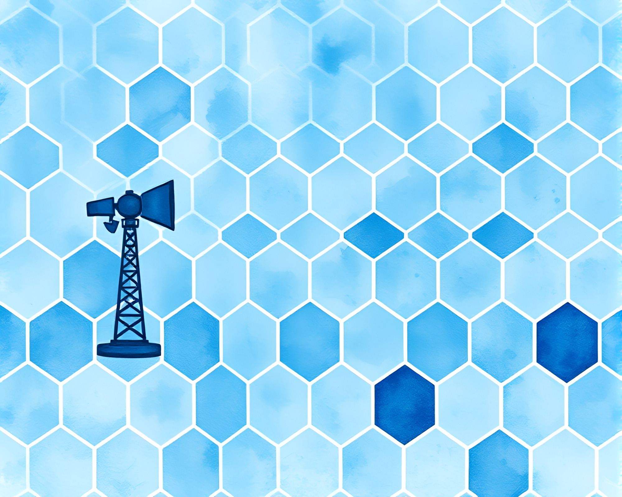 Arctic Hexagonal Morse Code Telegraf Watercolor Composition – free AI stock image