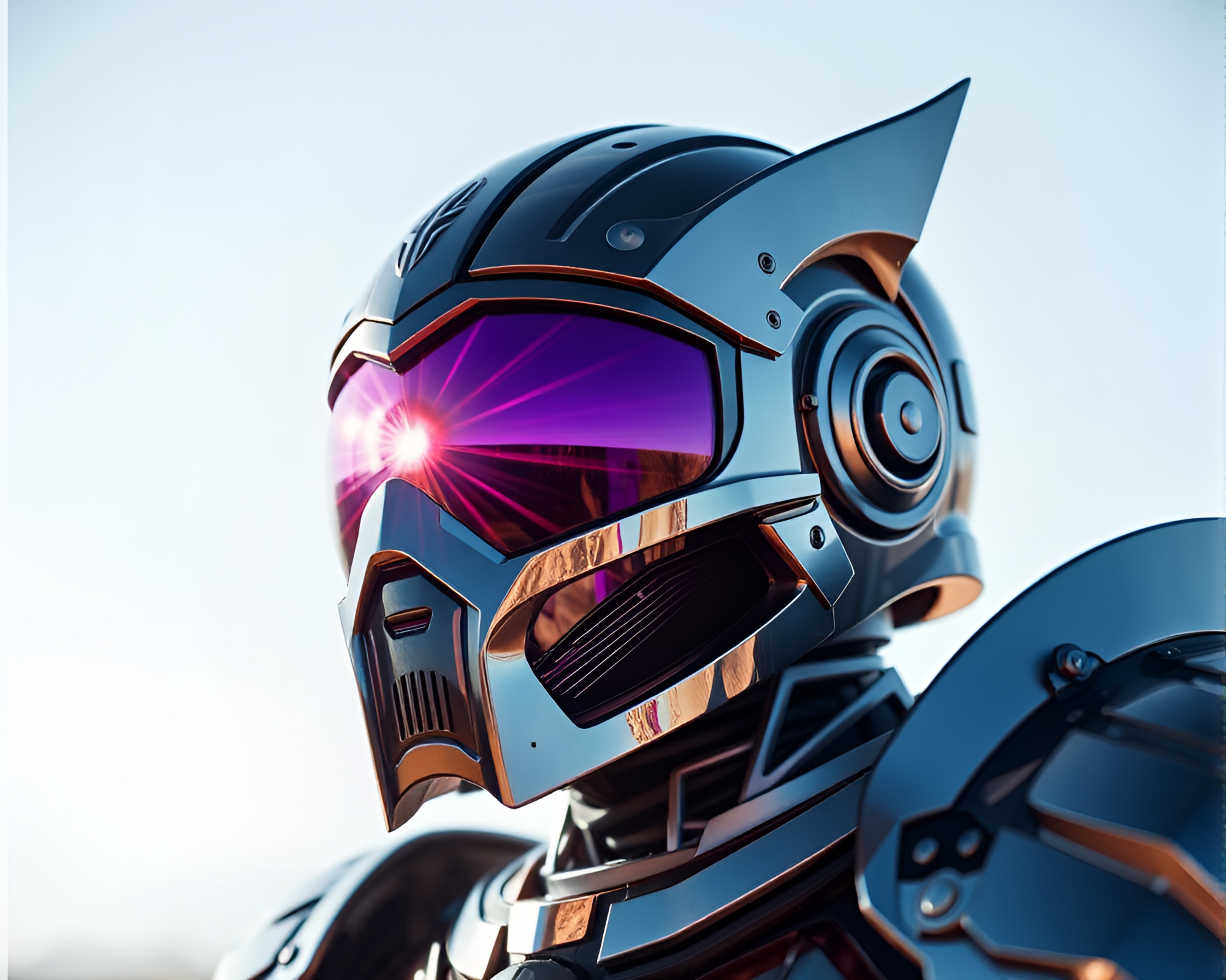 Crystal Armor Shrouded in Amethyst Sunlight – free AI stock image