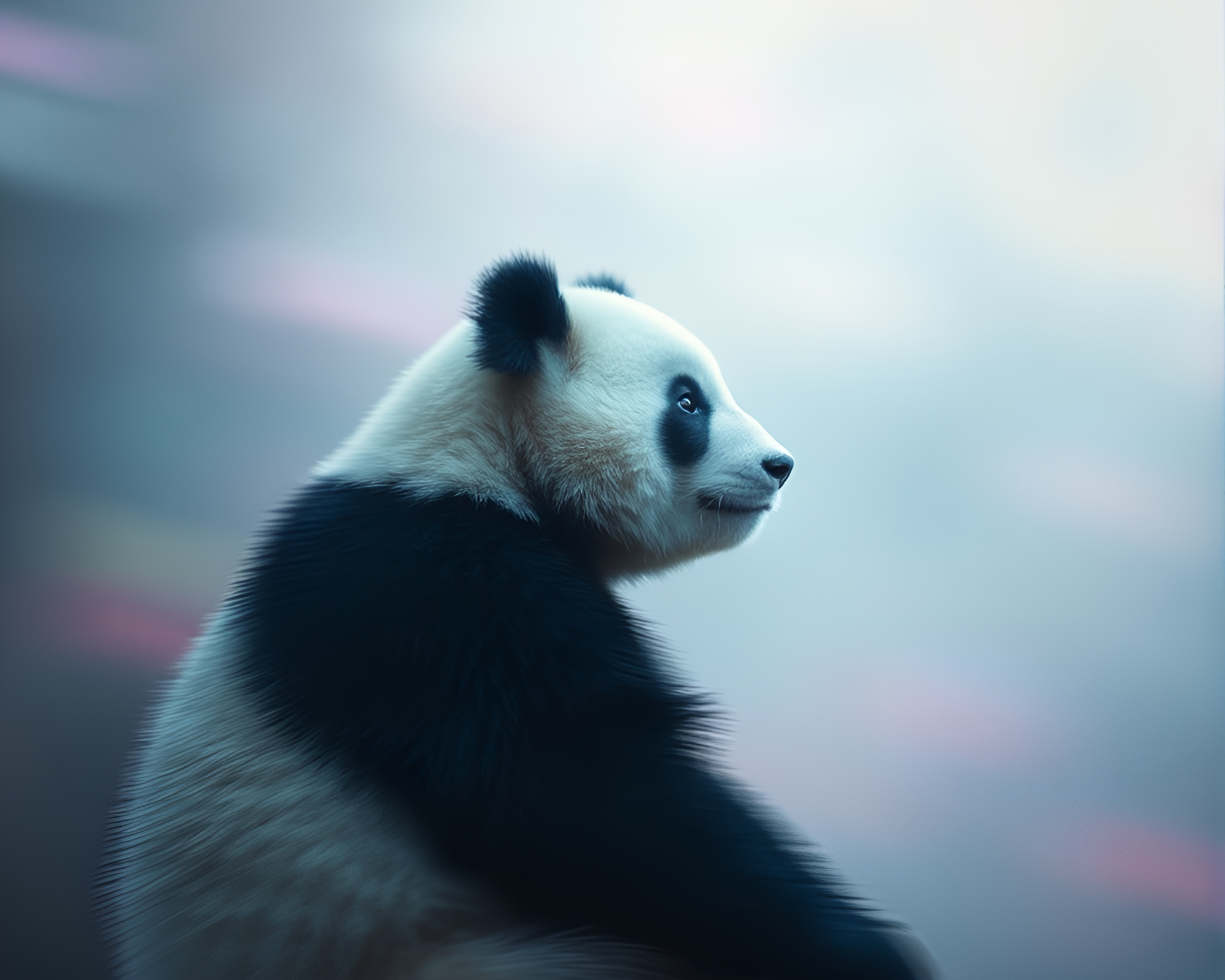 Pastel Panda in Motion: Studio Bliss – free AI stock image