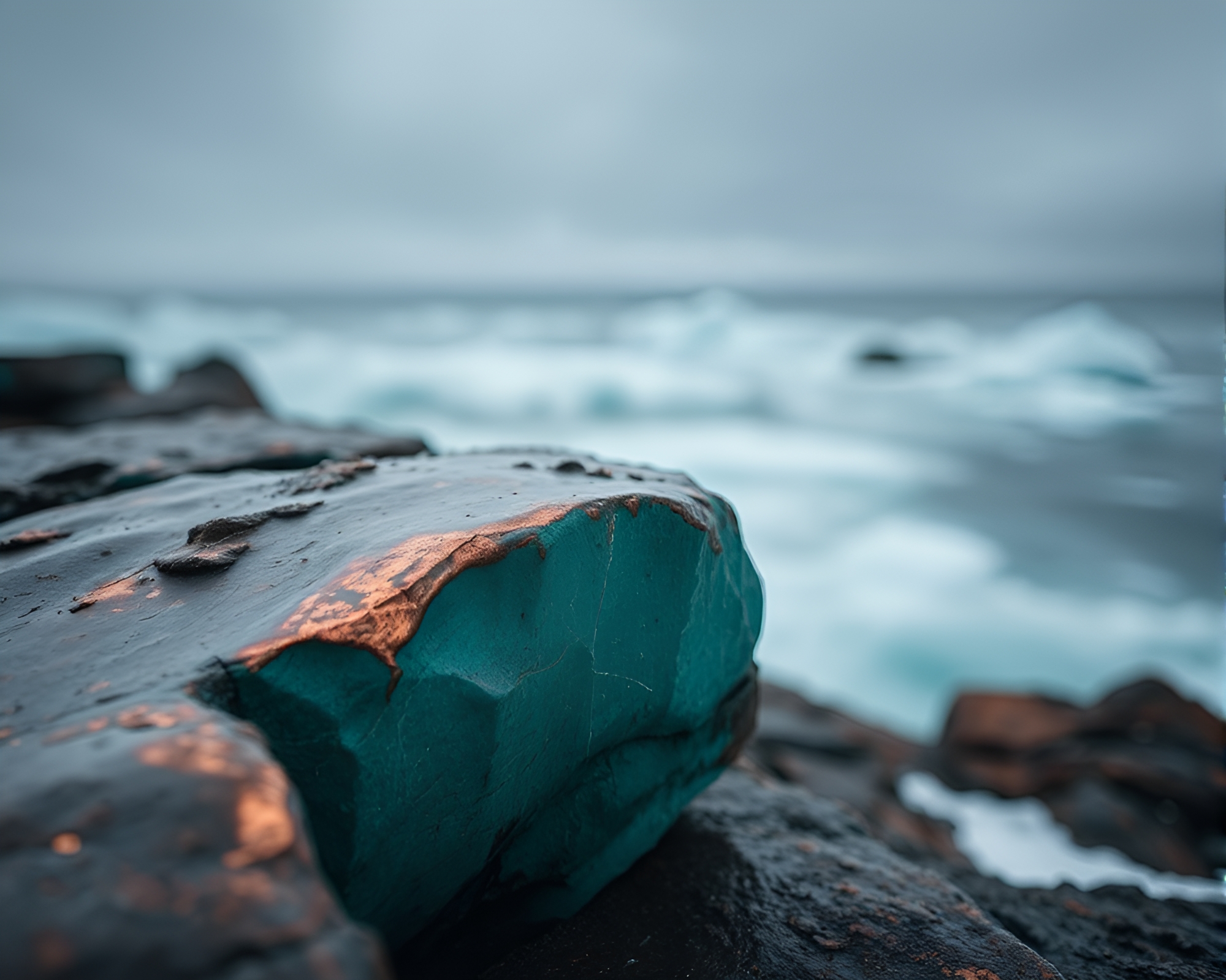 Copper Siren Emerges from Antarctic Whiteout – free AI stock image