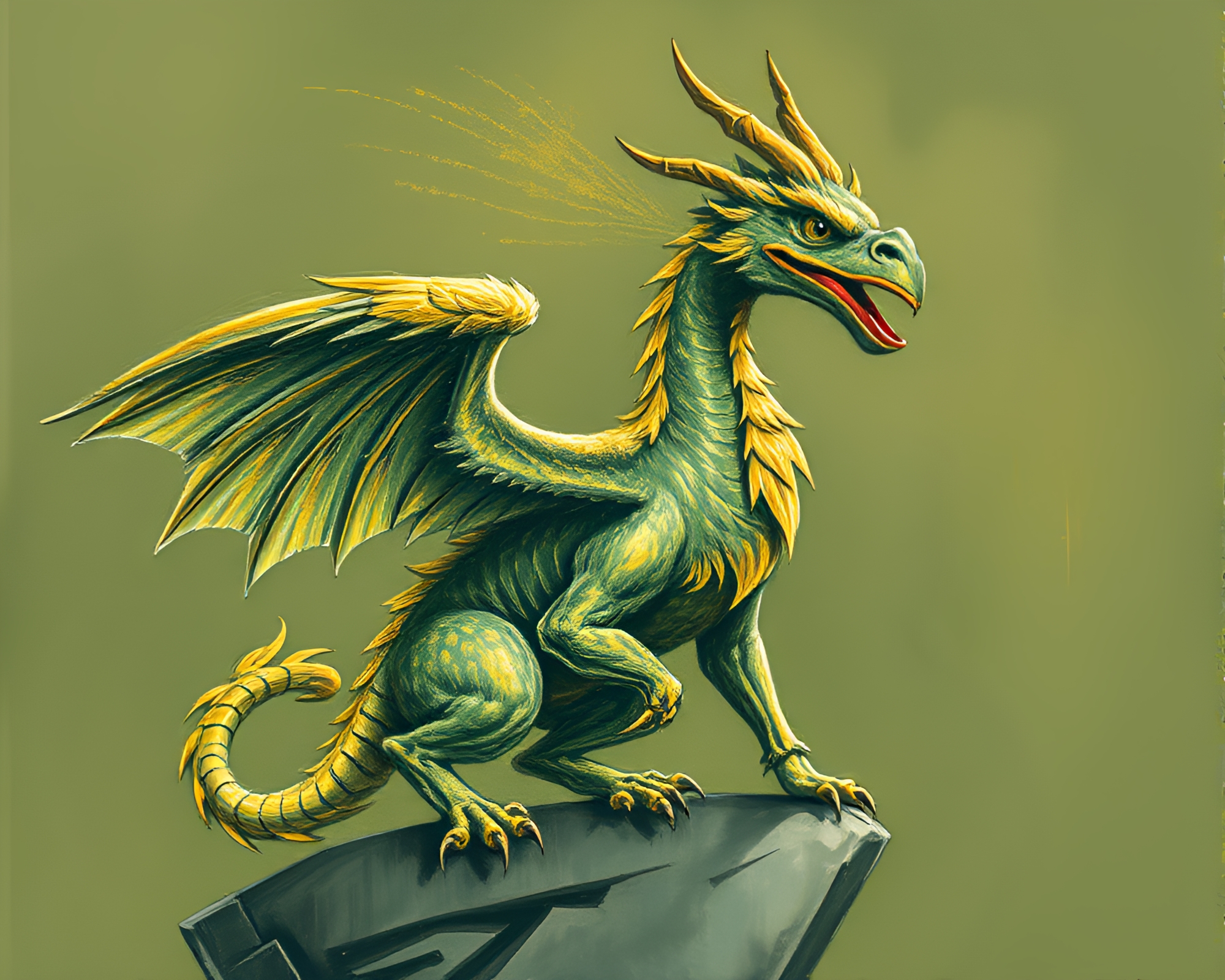 Whimsical Gryphon Engraved in Chalk – free AI stock image