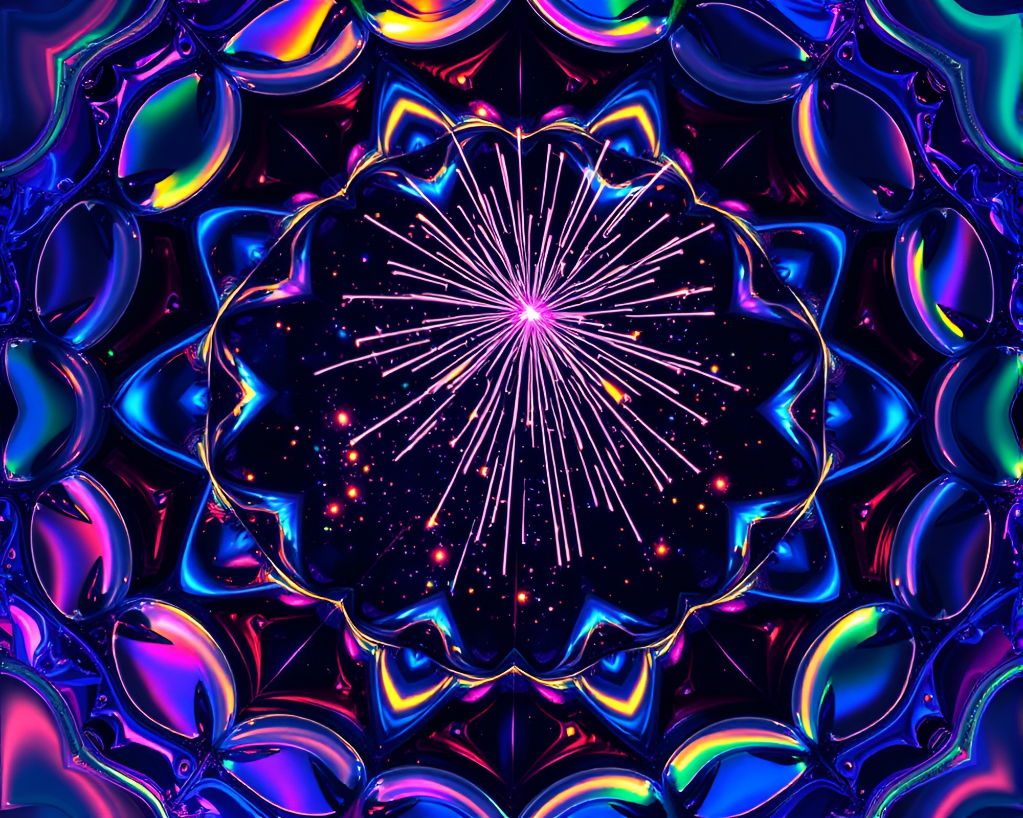 Soap Film Iridescence M.C. Escher Tessellation Concept Art – free AI stock image