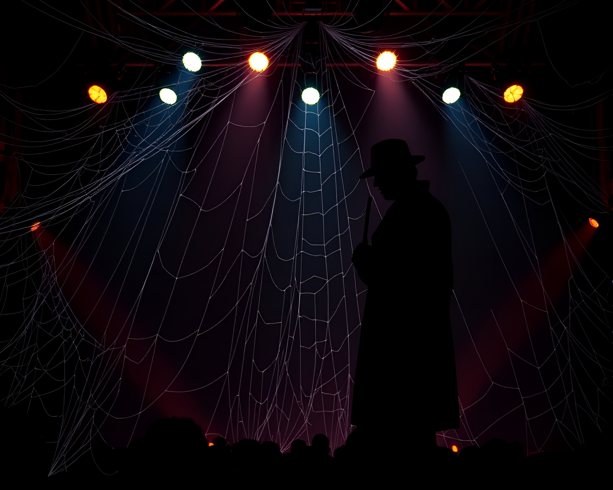 Victorian Sherlock Holmes in 3D Concert Light Maze – free AI stock image