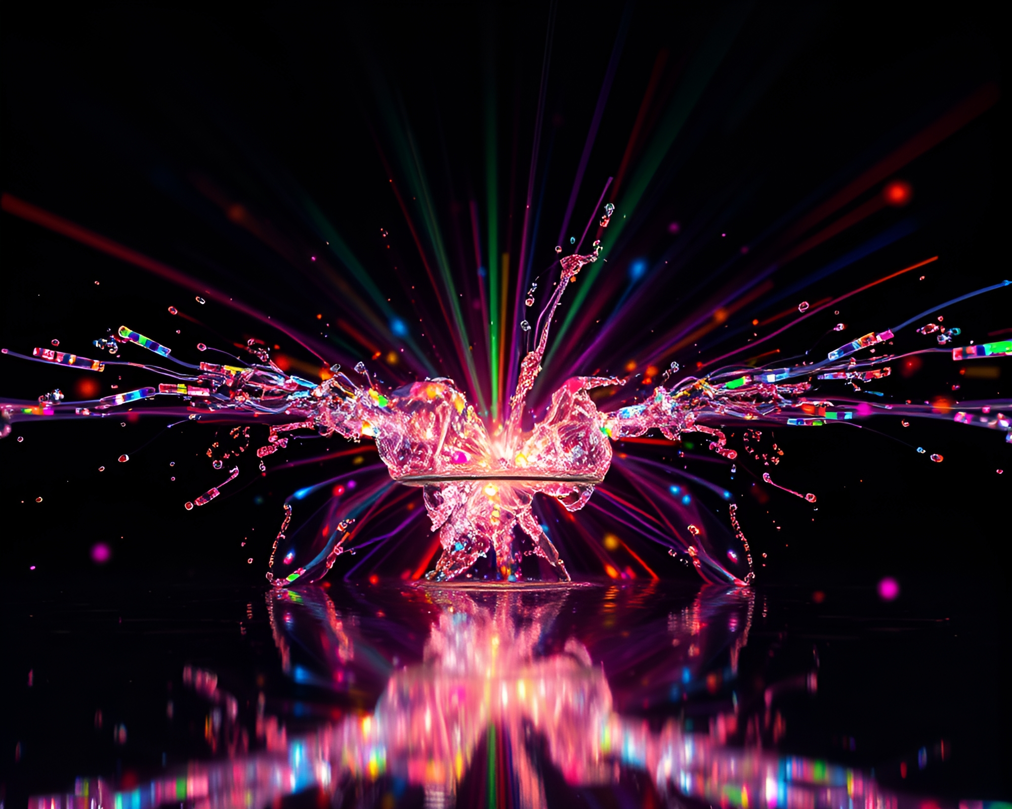 Plasma Rifle in Action Painting Water Distortion Kaleidoscope – free AI stock image
