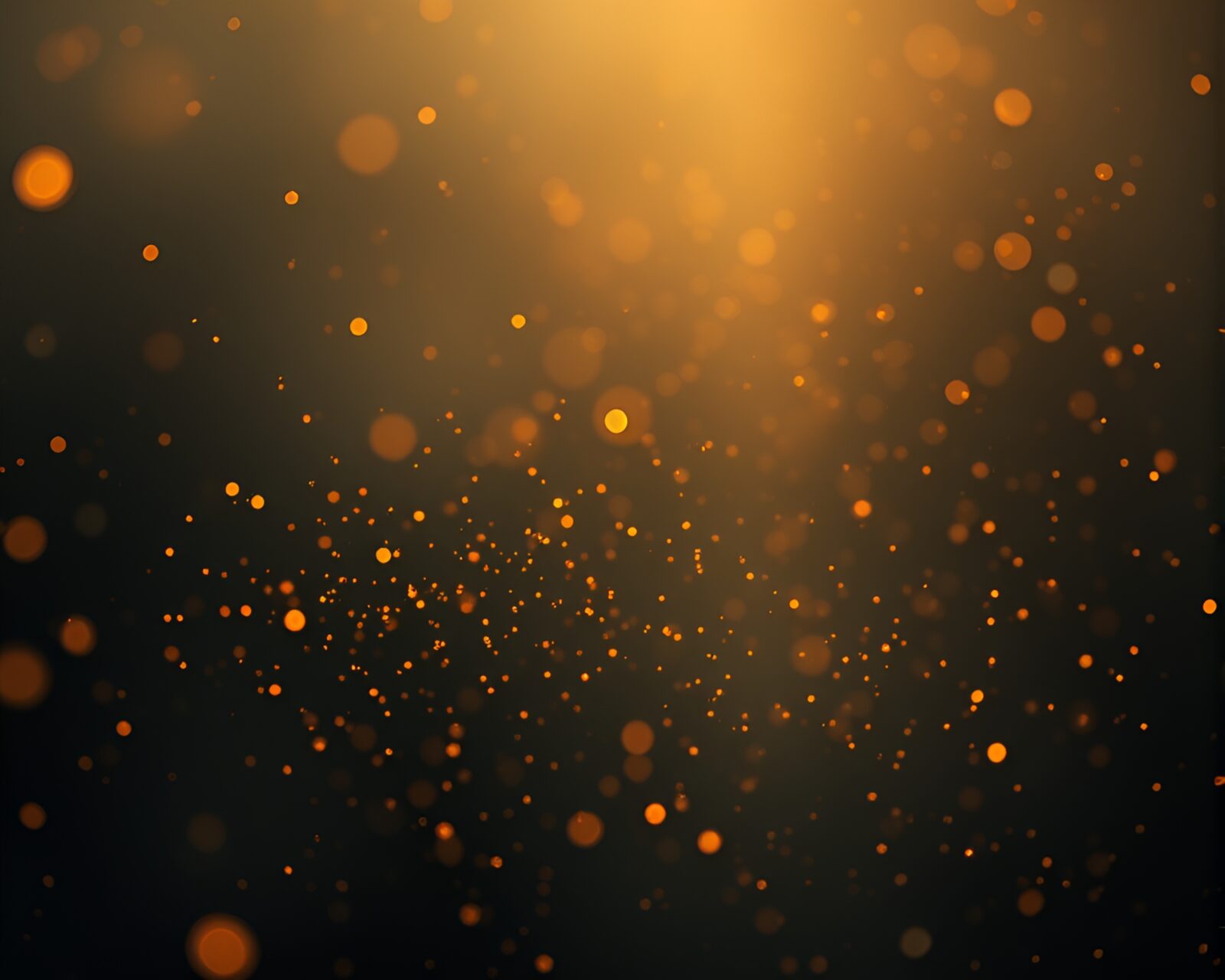 Minimalist bronze-hued scene with floating eerie particles