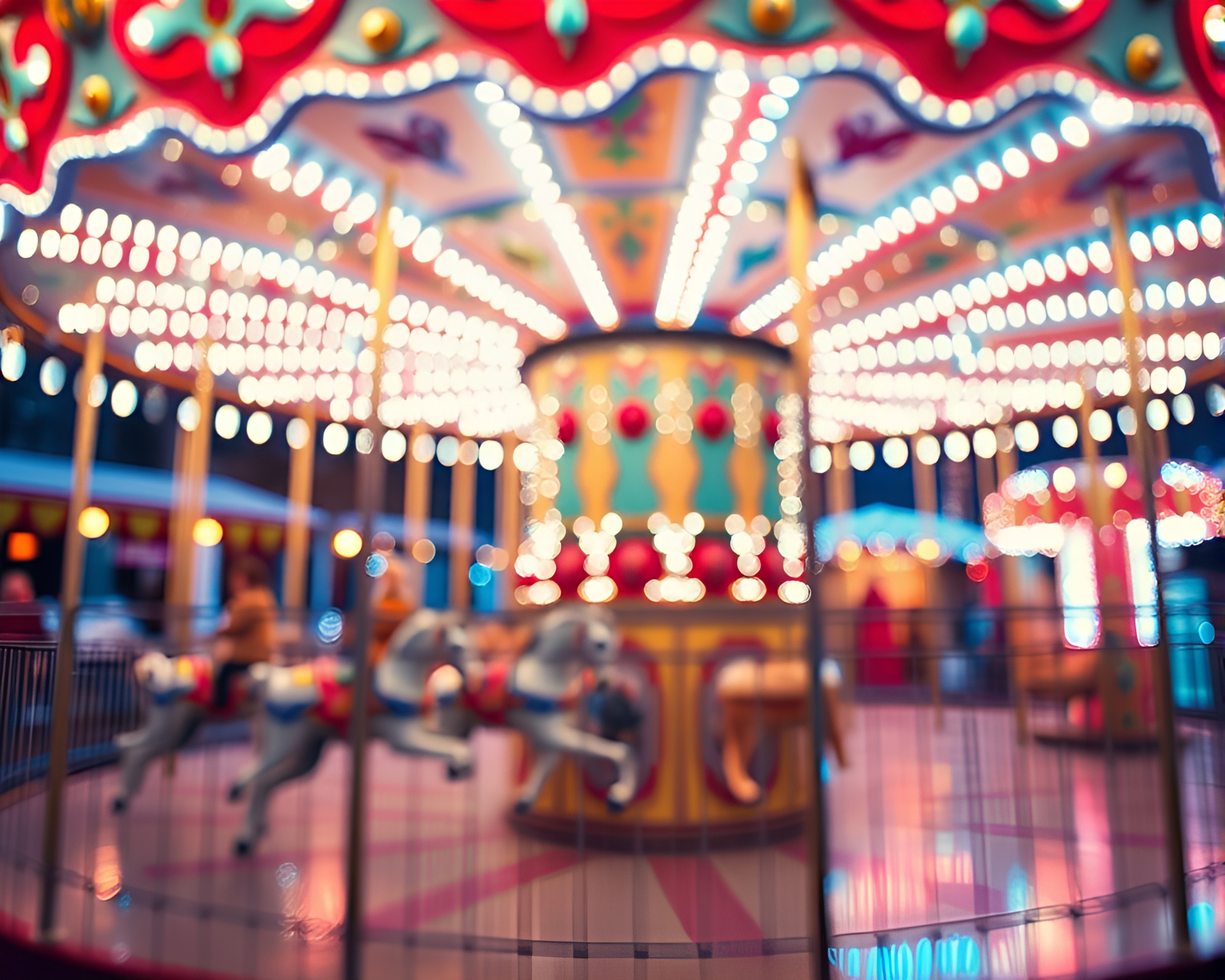 Mesmerizing Carousel under Phosphorescent Glow – free AI stock image