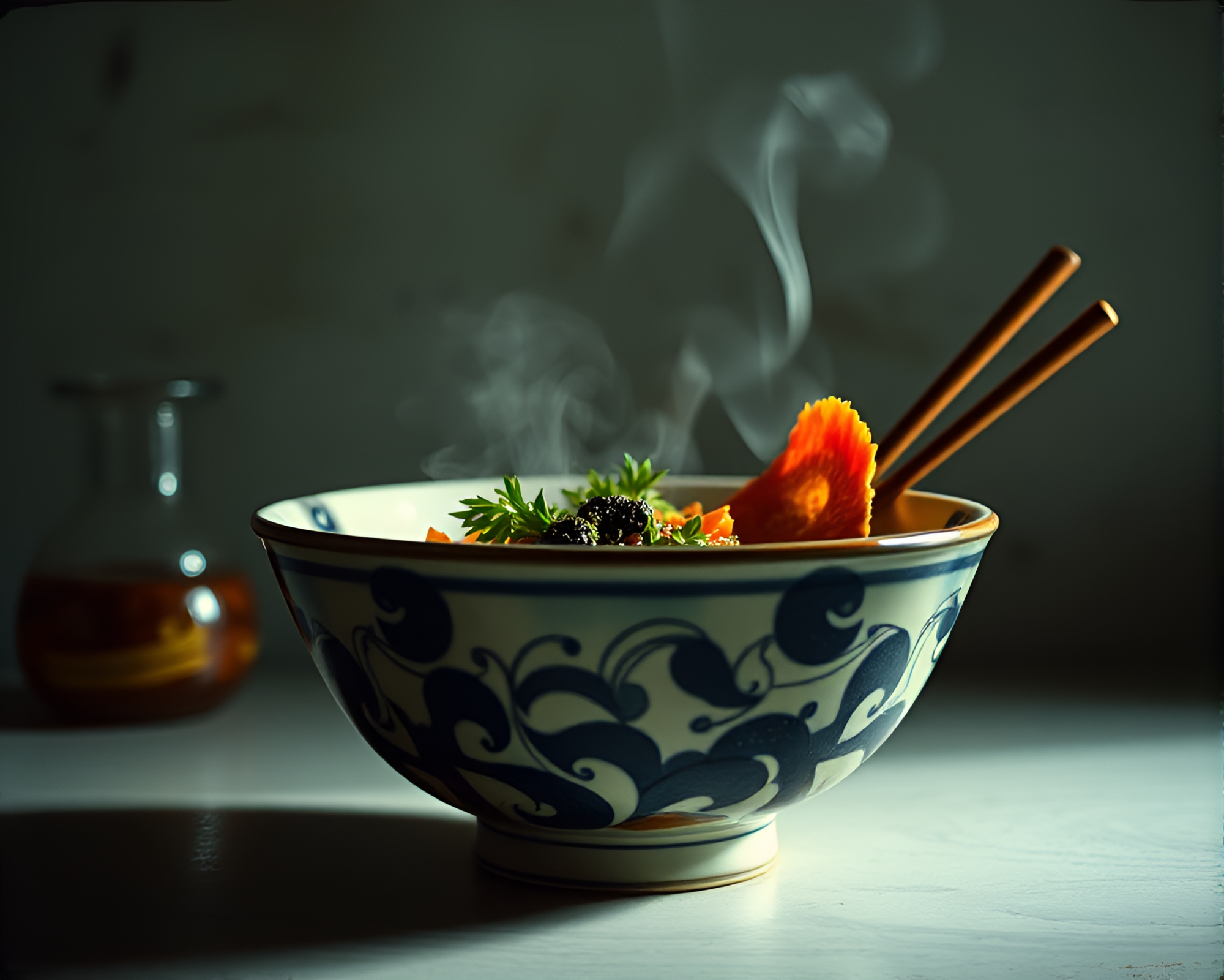 Expressionist Ramen Bowl Studio Composition – free AI stock image