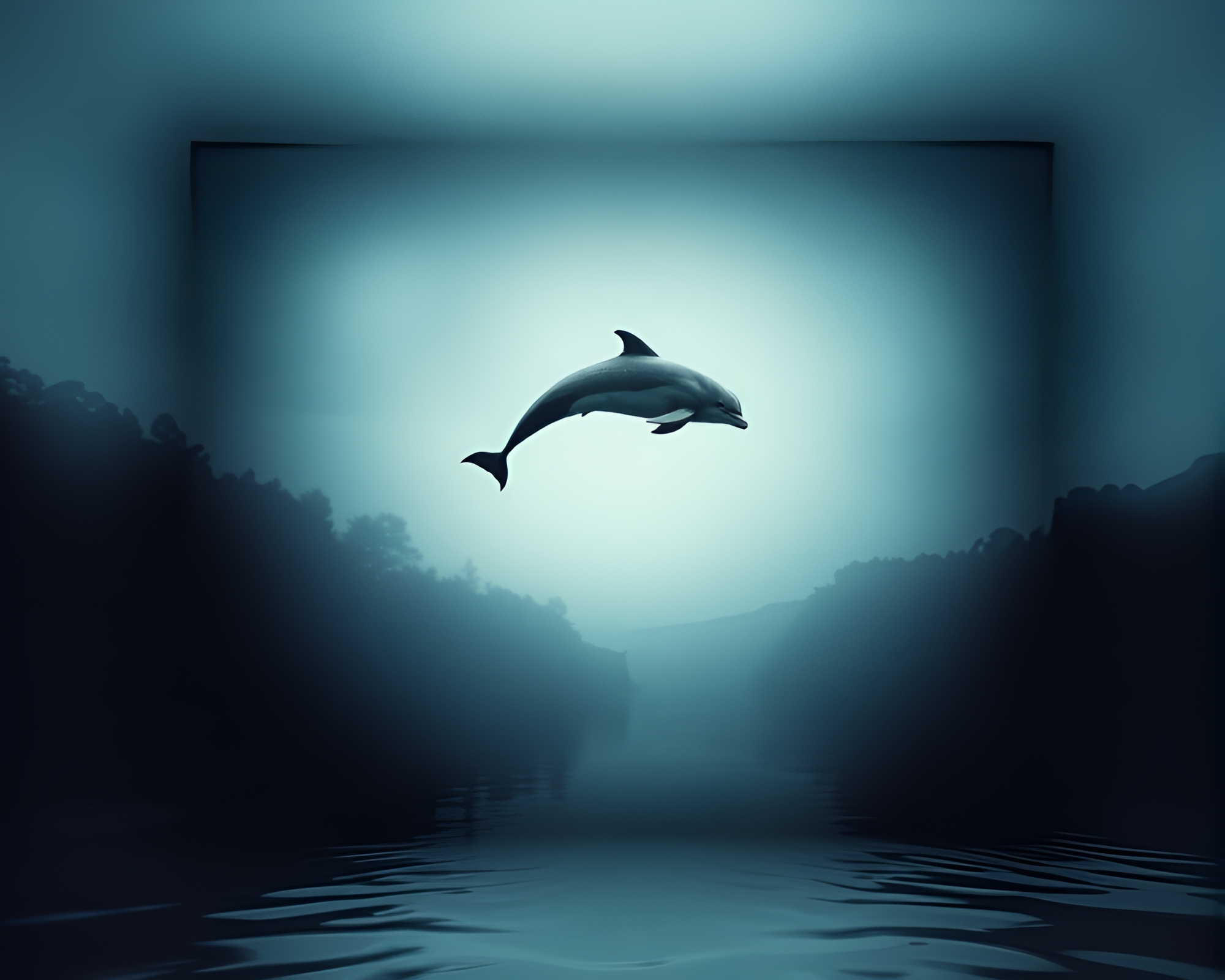 Op Art Amazon Dolphin Framing – free AI stock image