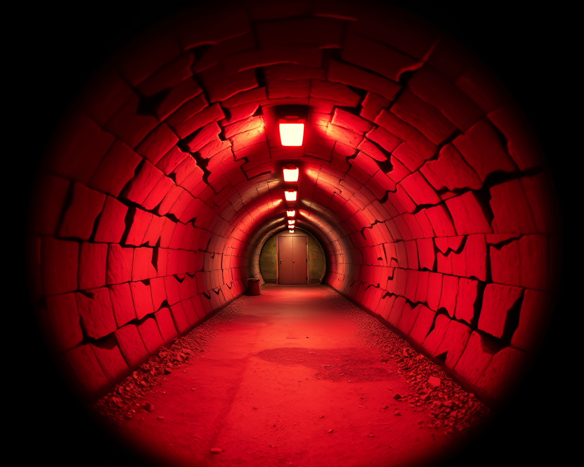 Cartoon style underground bunker split focus Diopter – free AI stock image