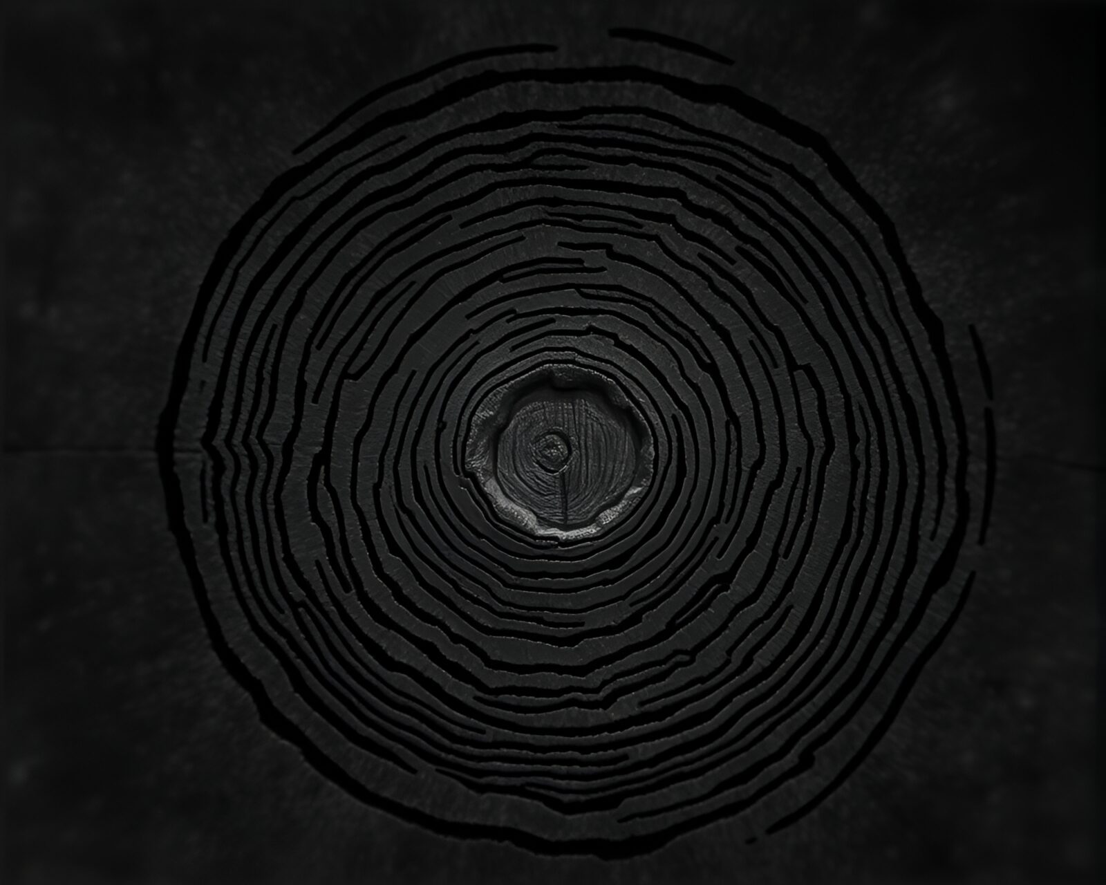 Glimpse of a hazy duotone ancient tree ring scroll