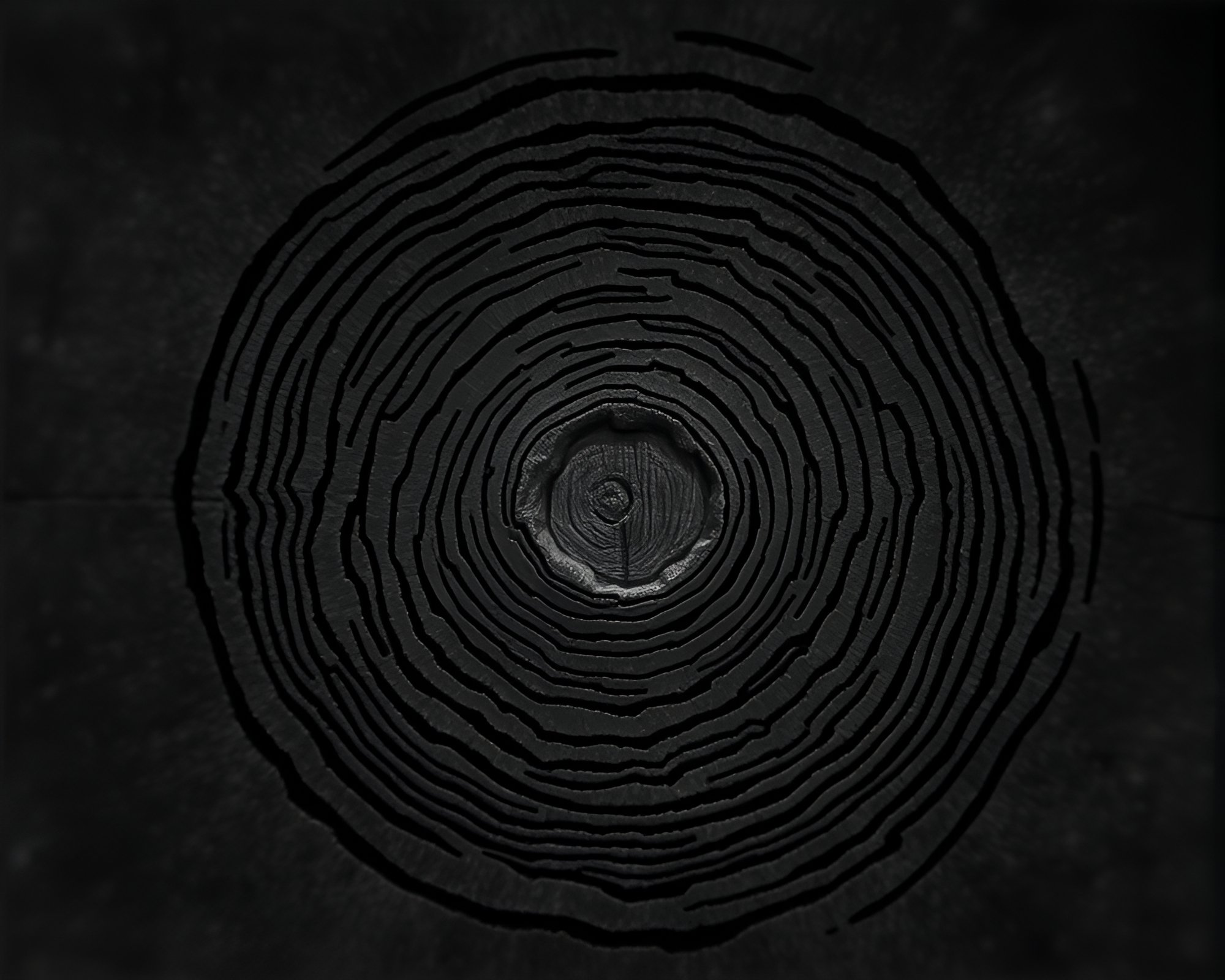 Ancient Tree Ring Scroll Unveiled in Duotone Light – free AI stock image