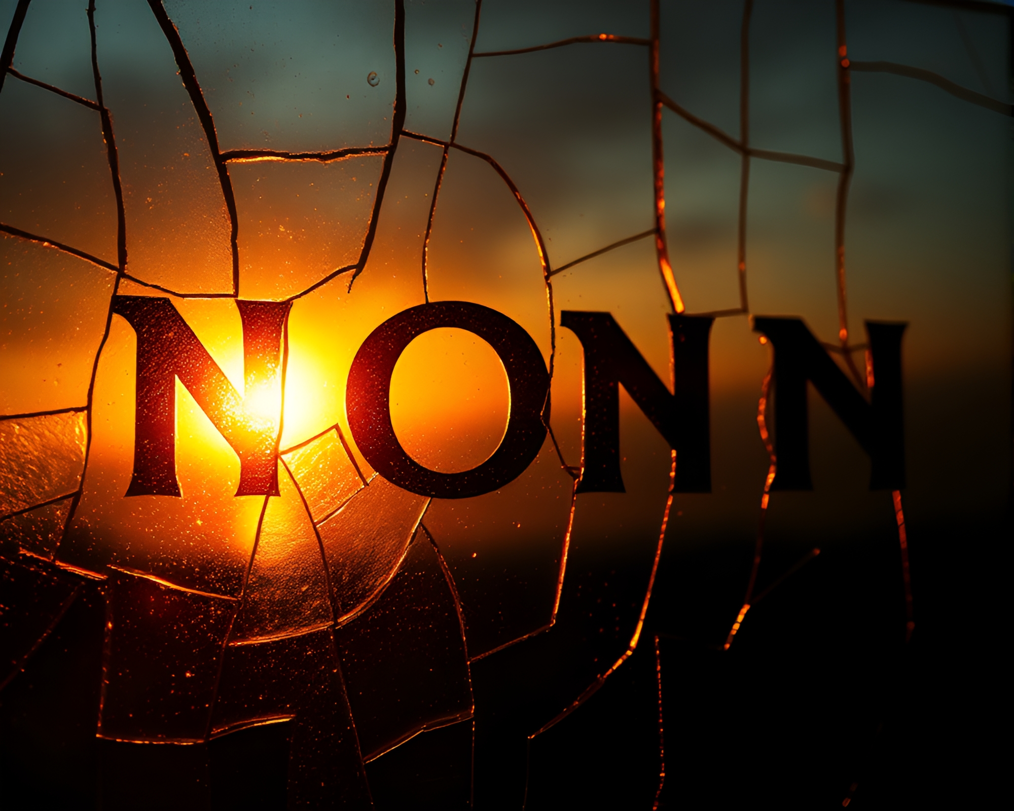 Runic Alphabet Broken Glass Reflection Silhouette Painting – free AI stock image