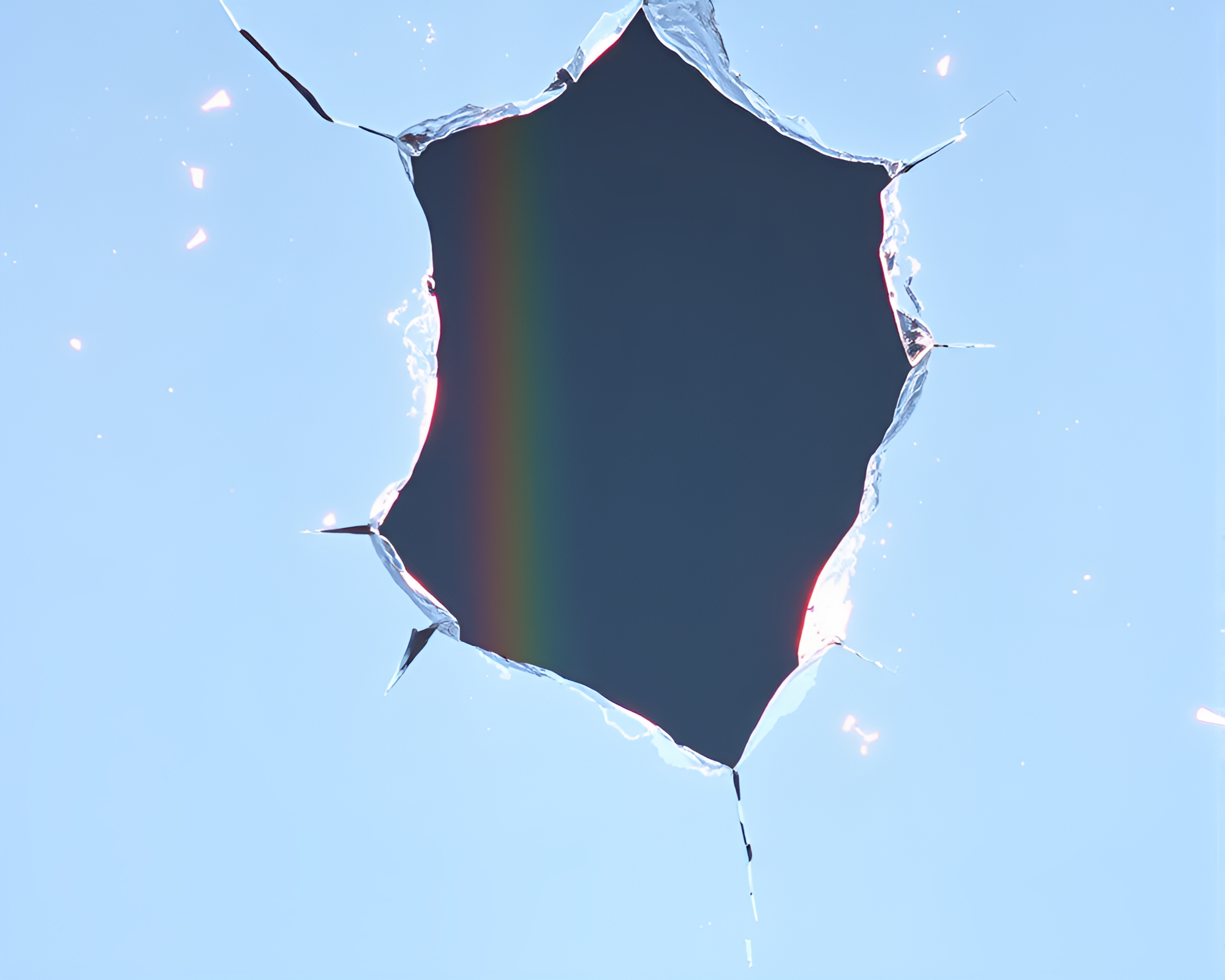 Prism Refraction: Dreamy Ice Reflections in 80s Style – free AI stock image