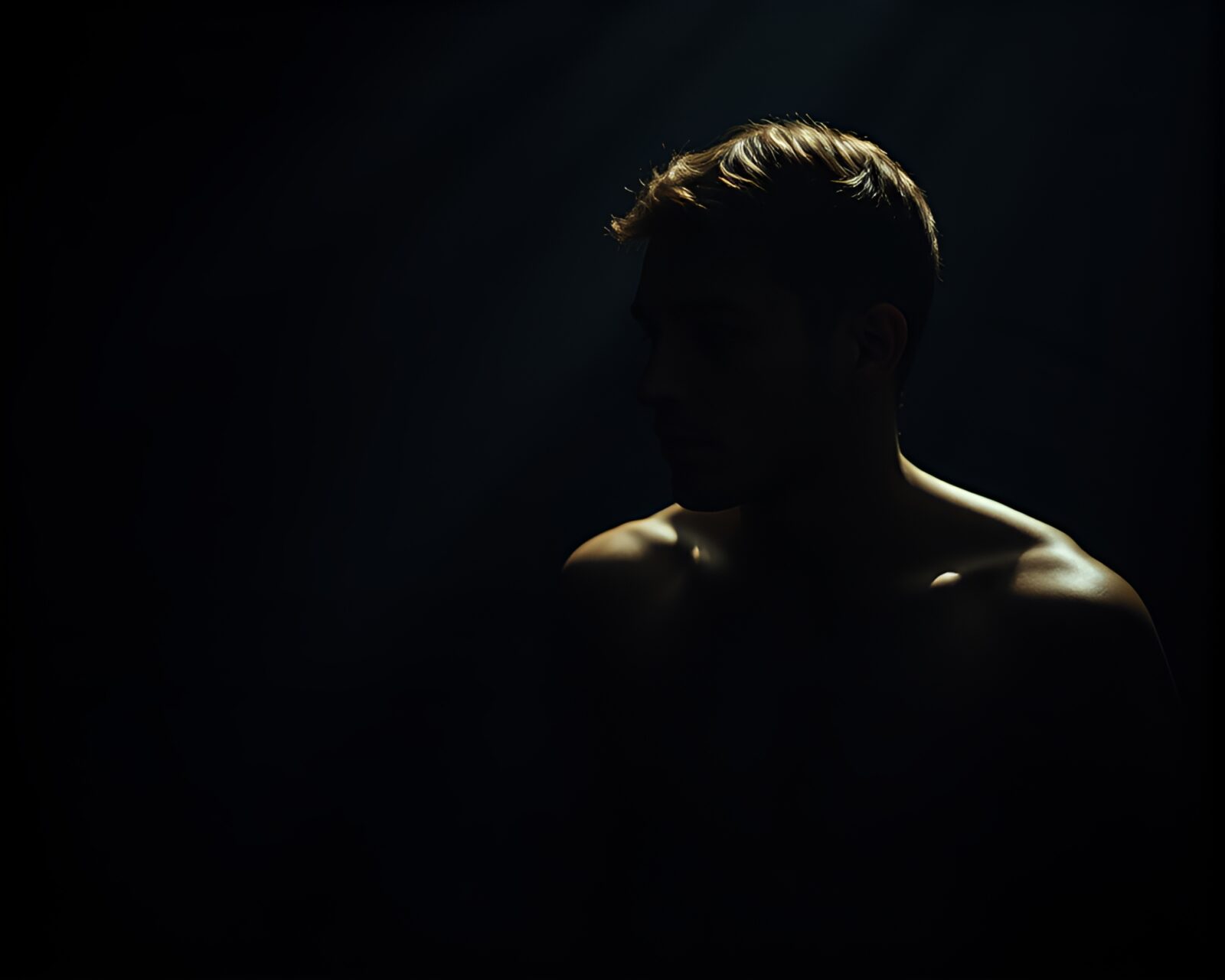 Ethereal image of a Satyr in a shadowed forest scene