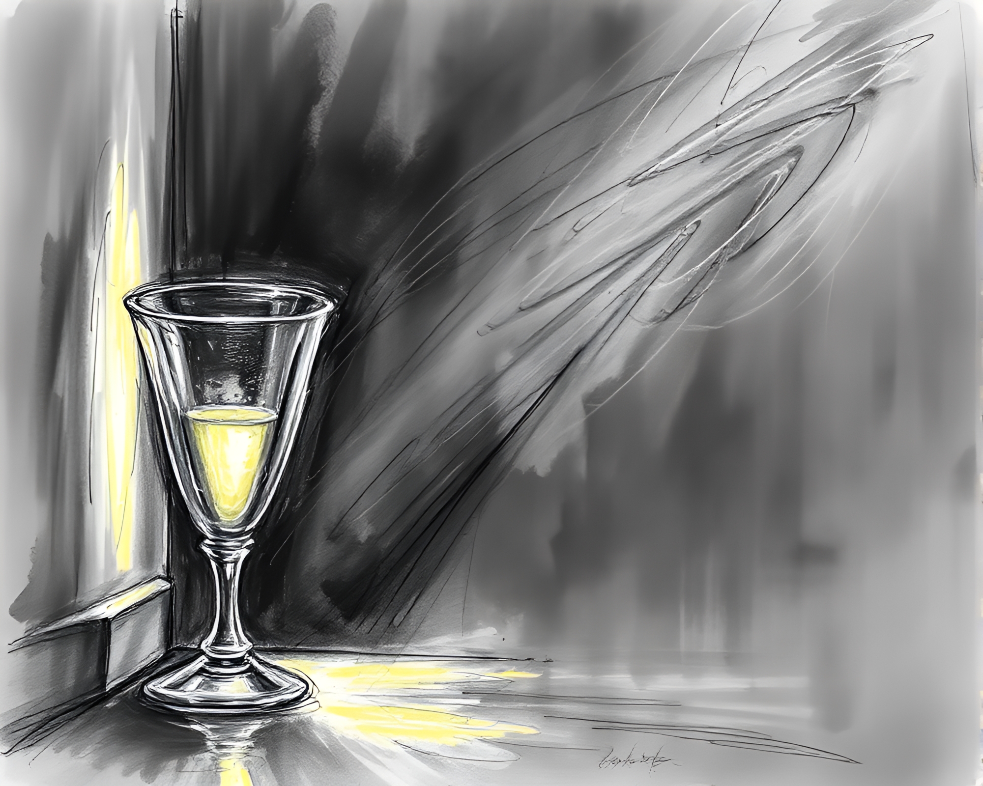Tilted Murano Glass Torchlight Sketch – free AI stock image