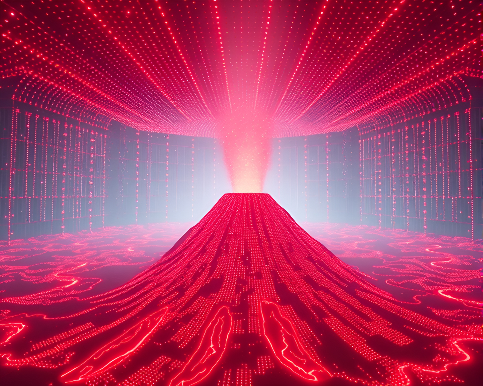 Virtual Reality Volcano: Stereoscopic 3D Experience – free AI stock image