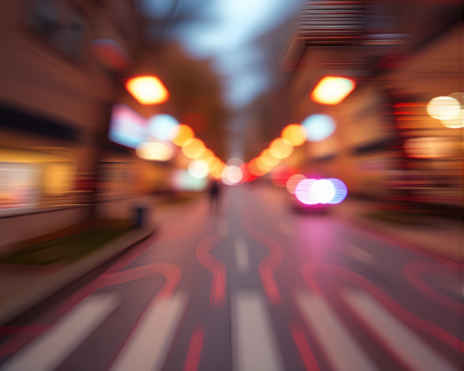 Abstract composition with selective focus in glitch colors