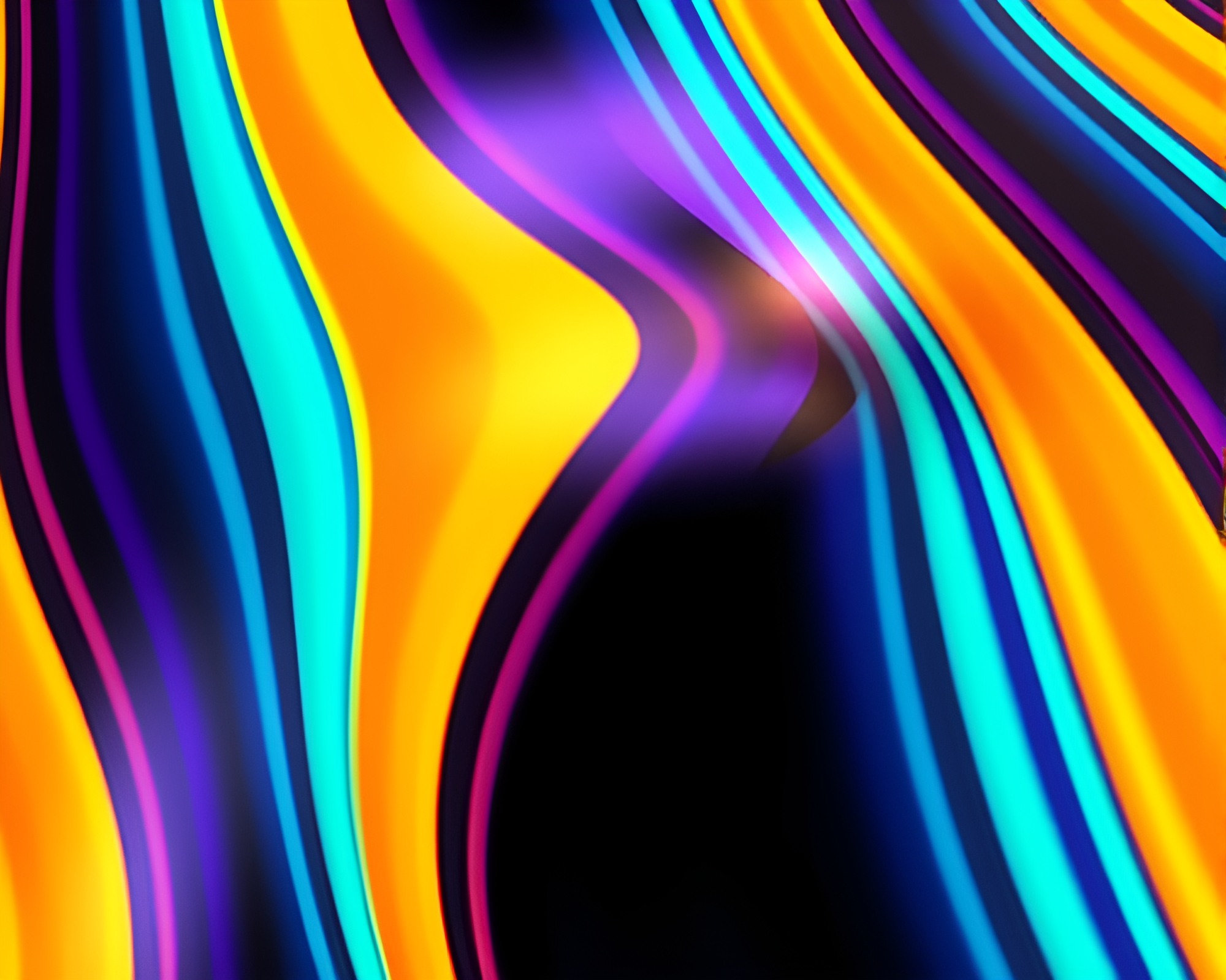 Glowing Striped Low-Poly Abstract Art Concept – free AI stock image