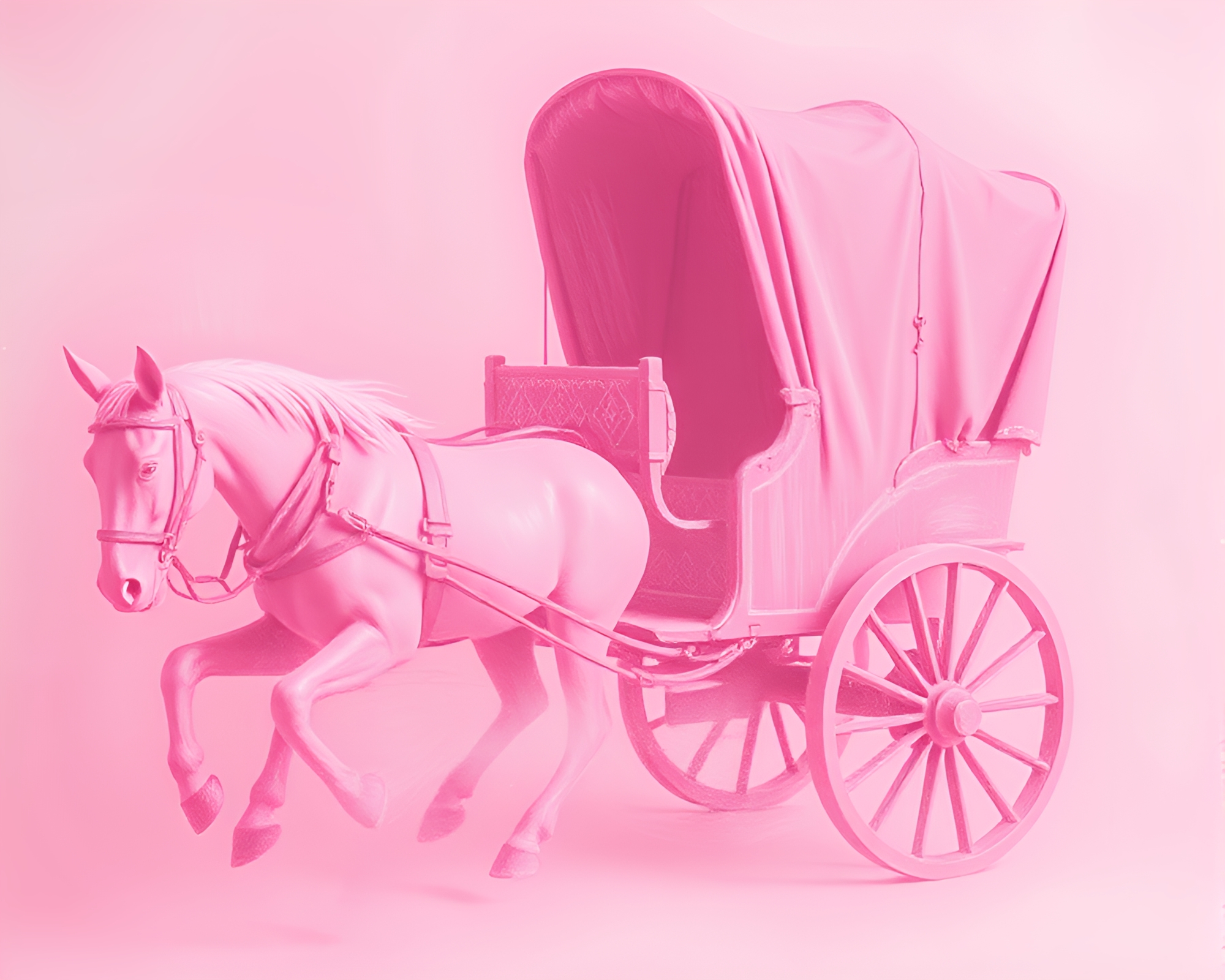 Blush Pink Chariot: Ethereal Thermal Imaging Art – free AI stock image