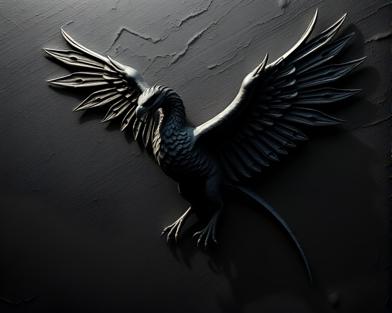 Photo-realistic image of a Gryphon cast in hard shadows