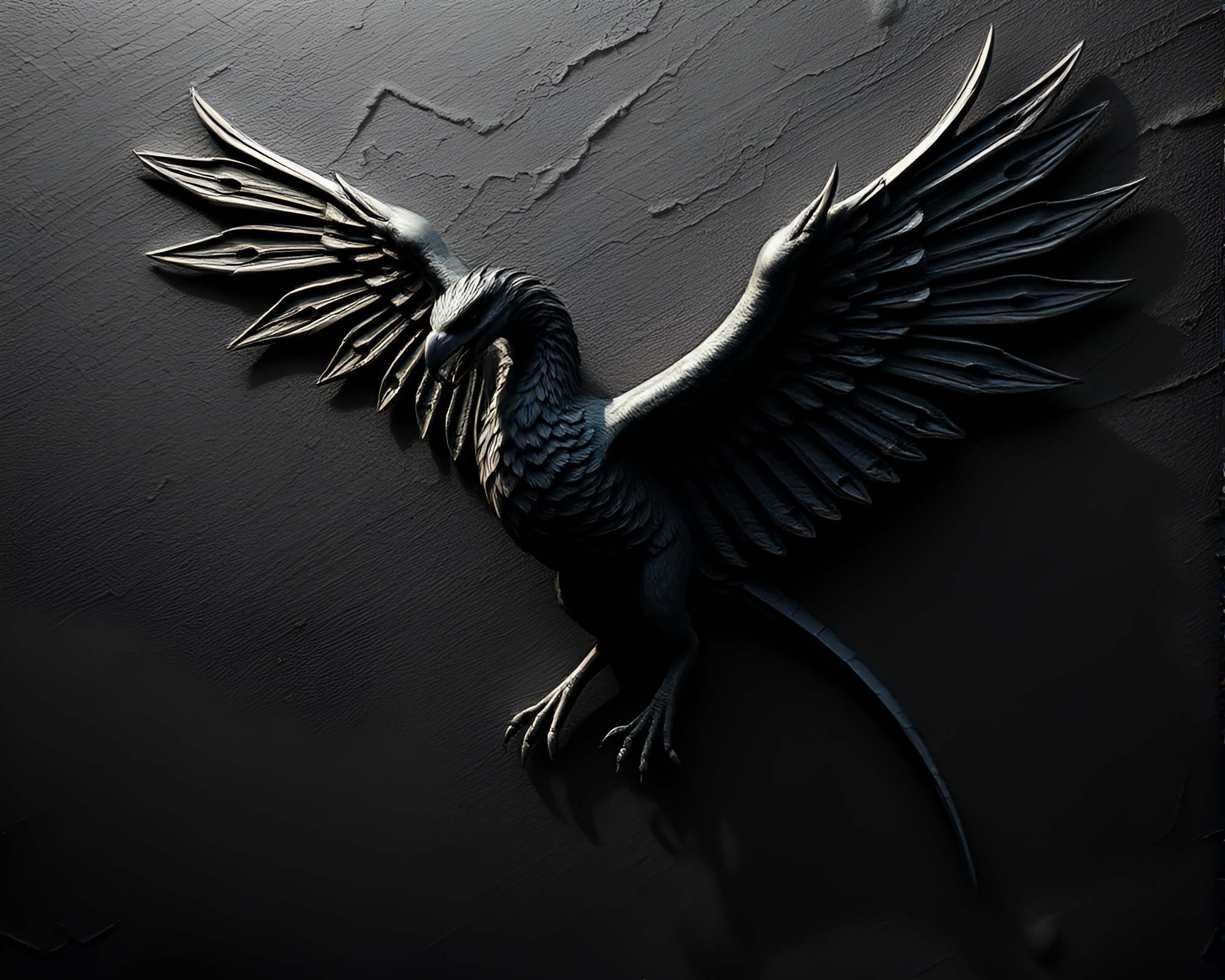Gryphon in Dramatic Shadows with Intricate Textures – free AI stock image