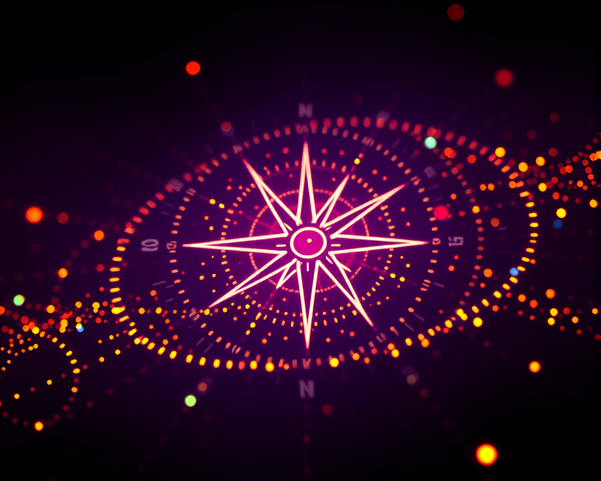 Retro LED Compass Art Piece – free AI stock image