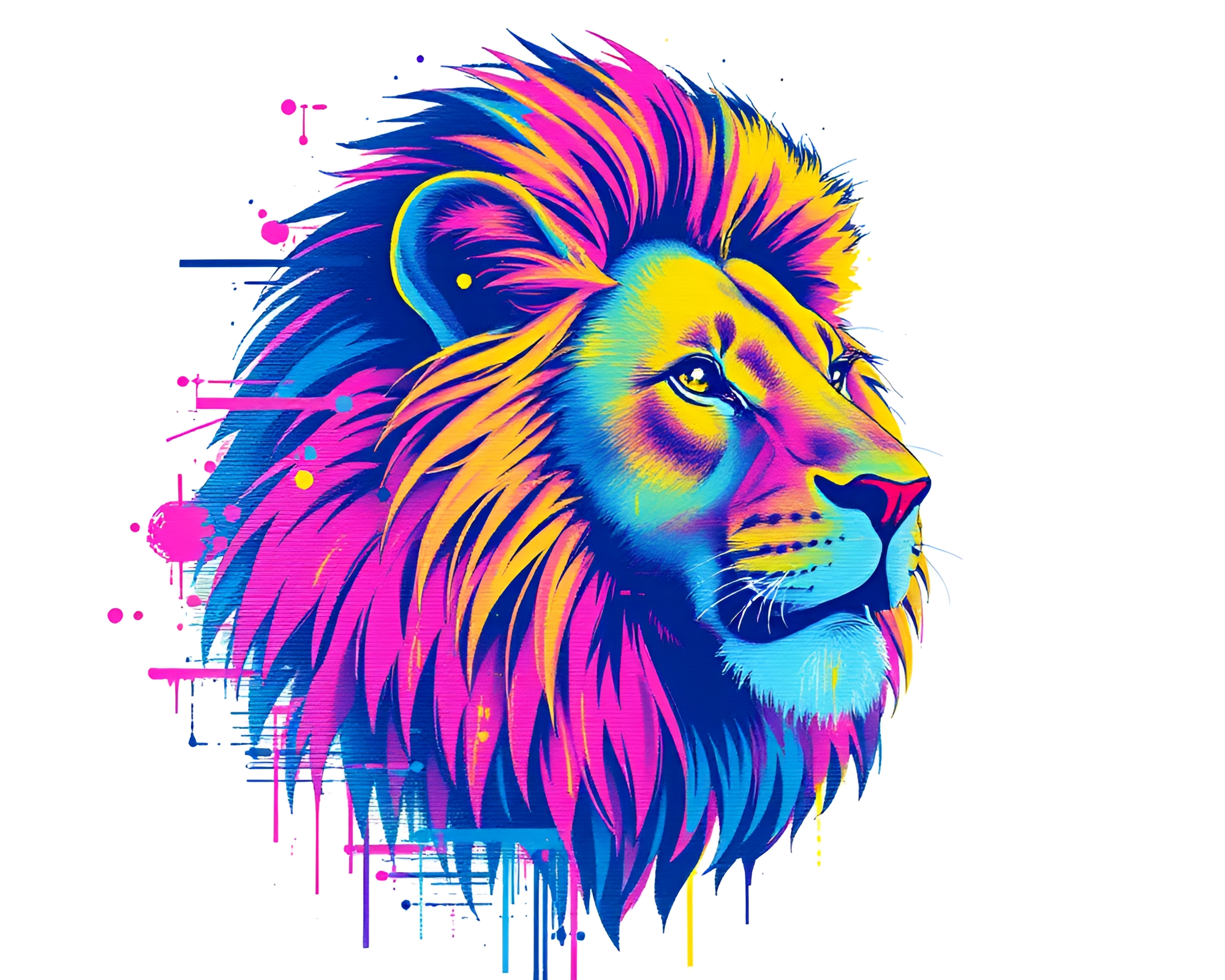 Glitchy Lion in Pastel Graffiti ASCII Art – free AI stock image