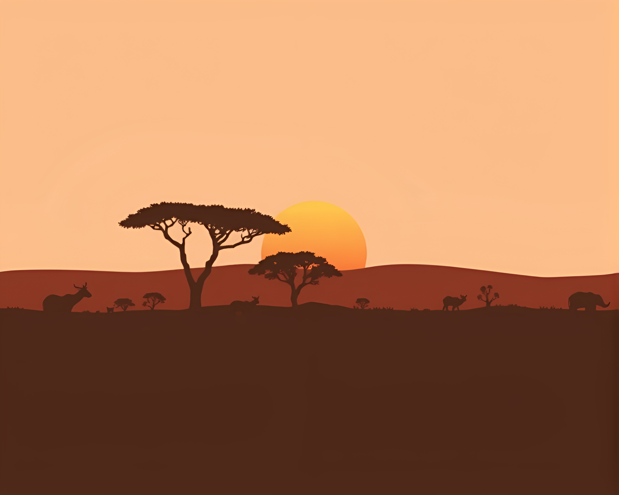 Savanna Twilight: Negative Space Serenity – free AI stock image