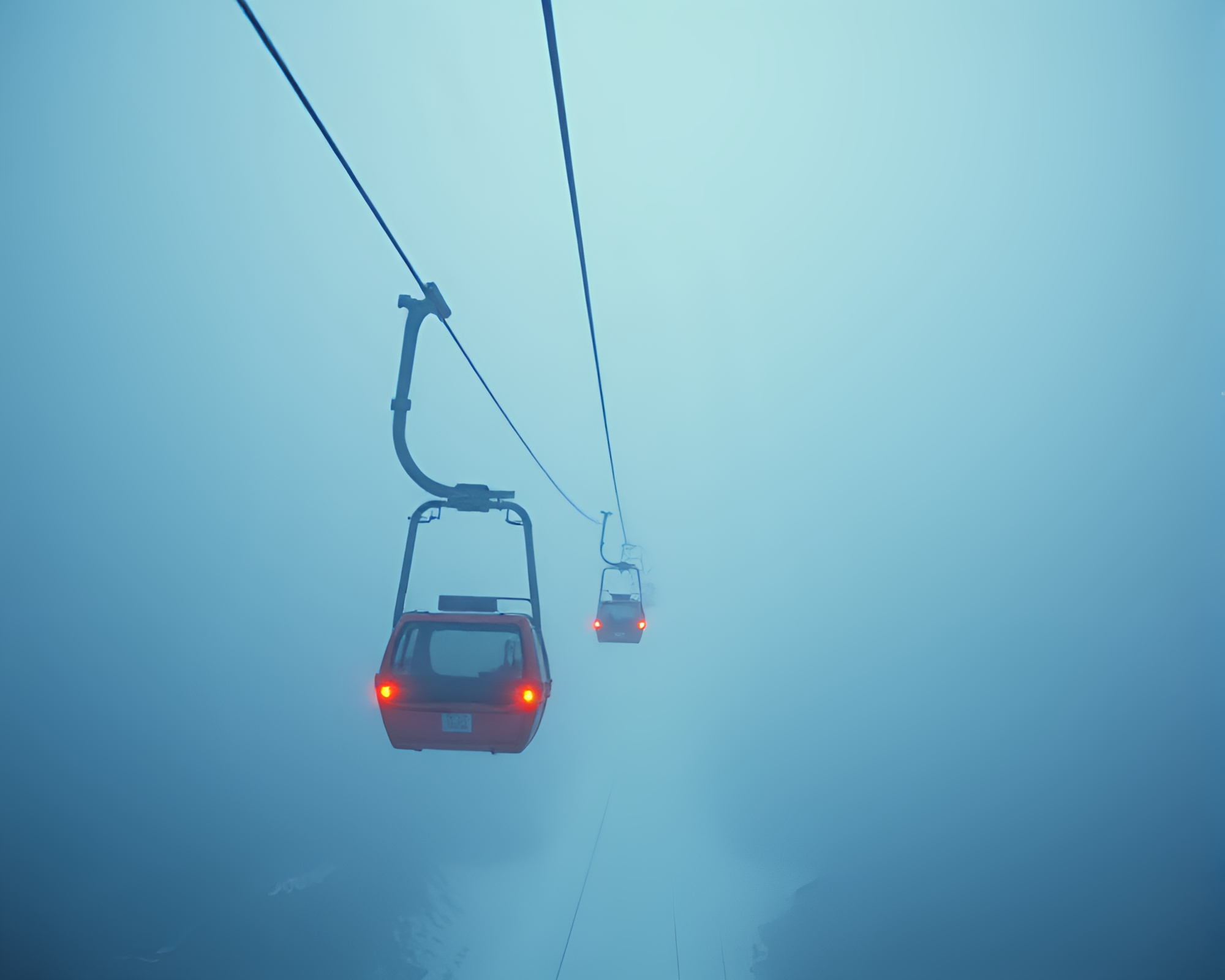 Mystical Gondola Lift in Dusty Film Grain – free AI stock image