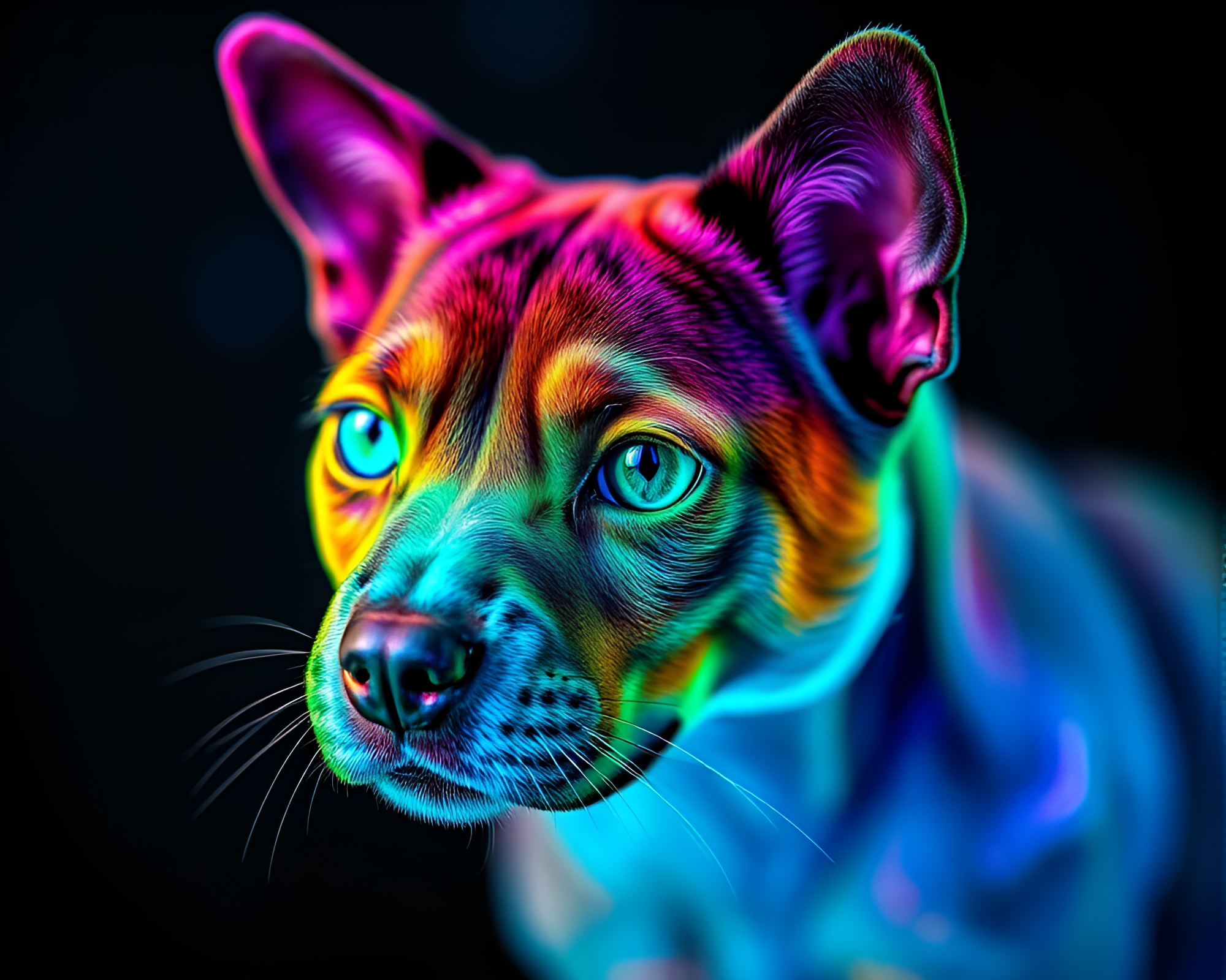 Holographic Pet in Jewel Tones X-Ray Style – free AI stock image