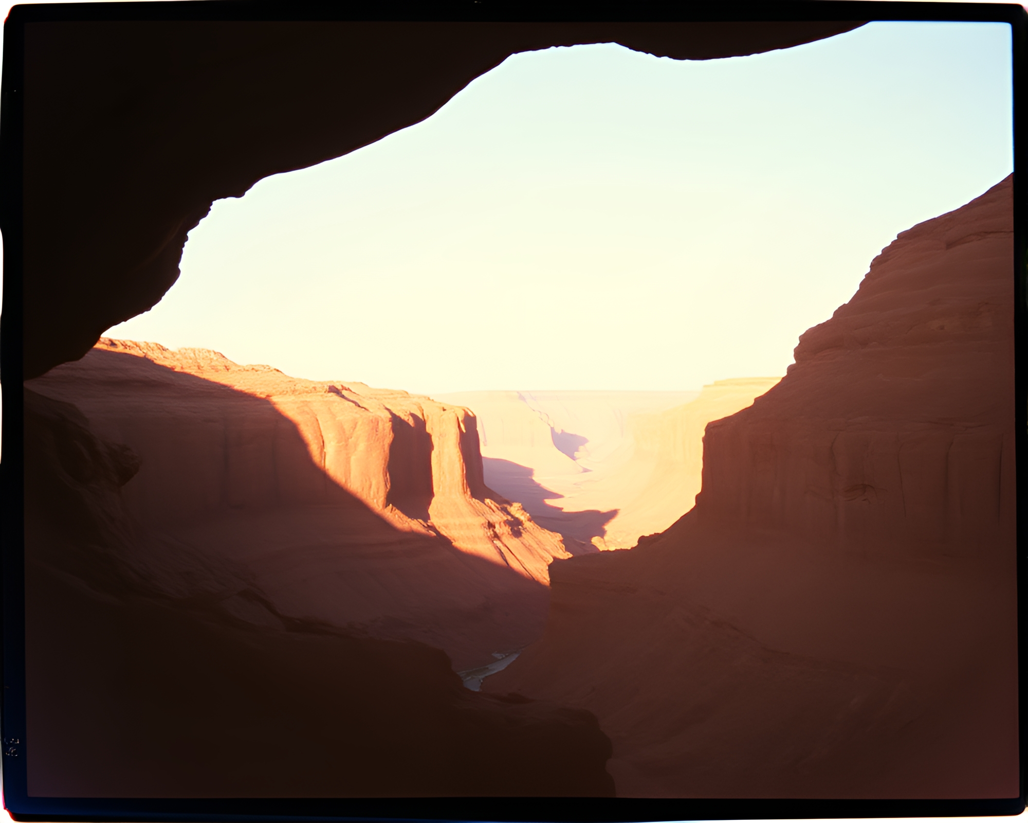 Surreal Silhouette in Canyon: Polaroid Fantasy – free AI stock image