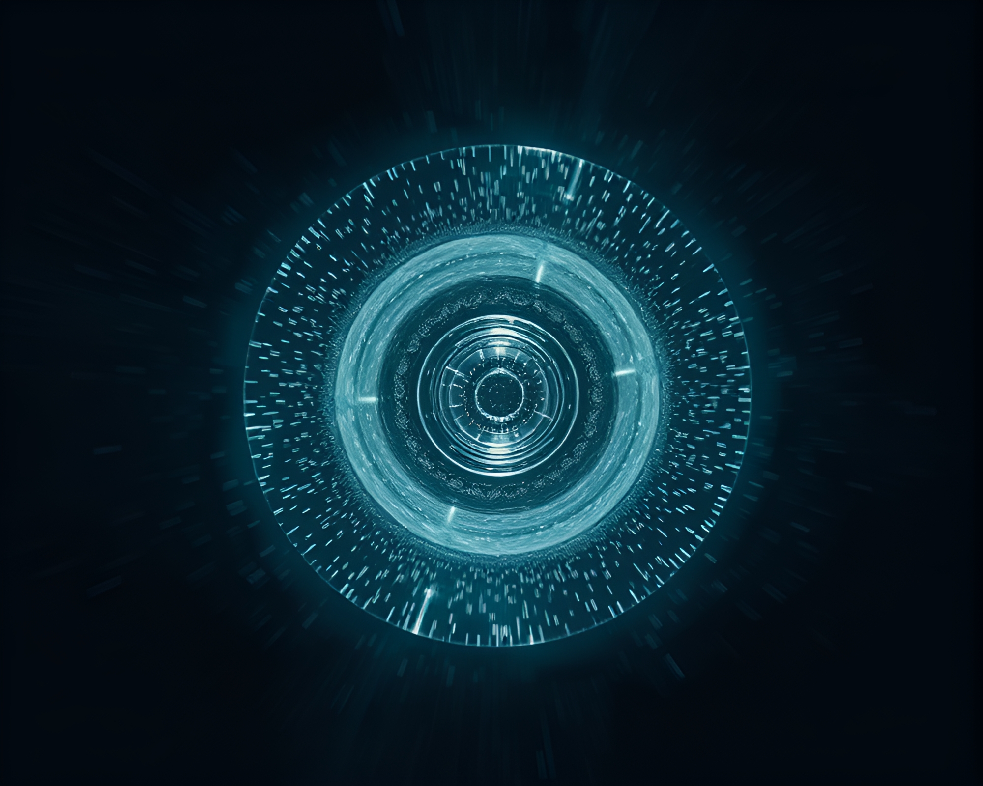Spectral Wormhole Generator Illuminated in Split-Tone Darkness – free AI stock image