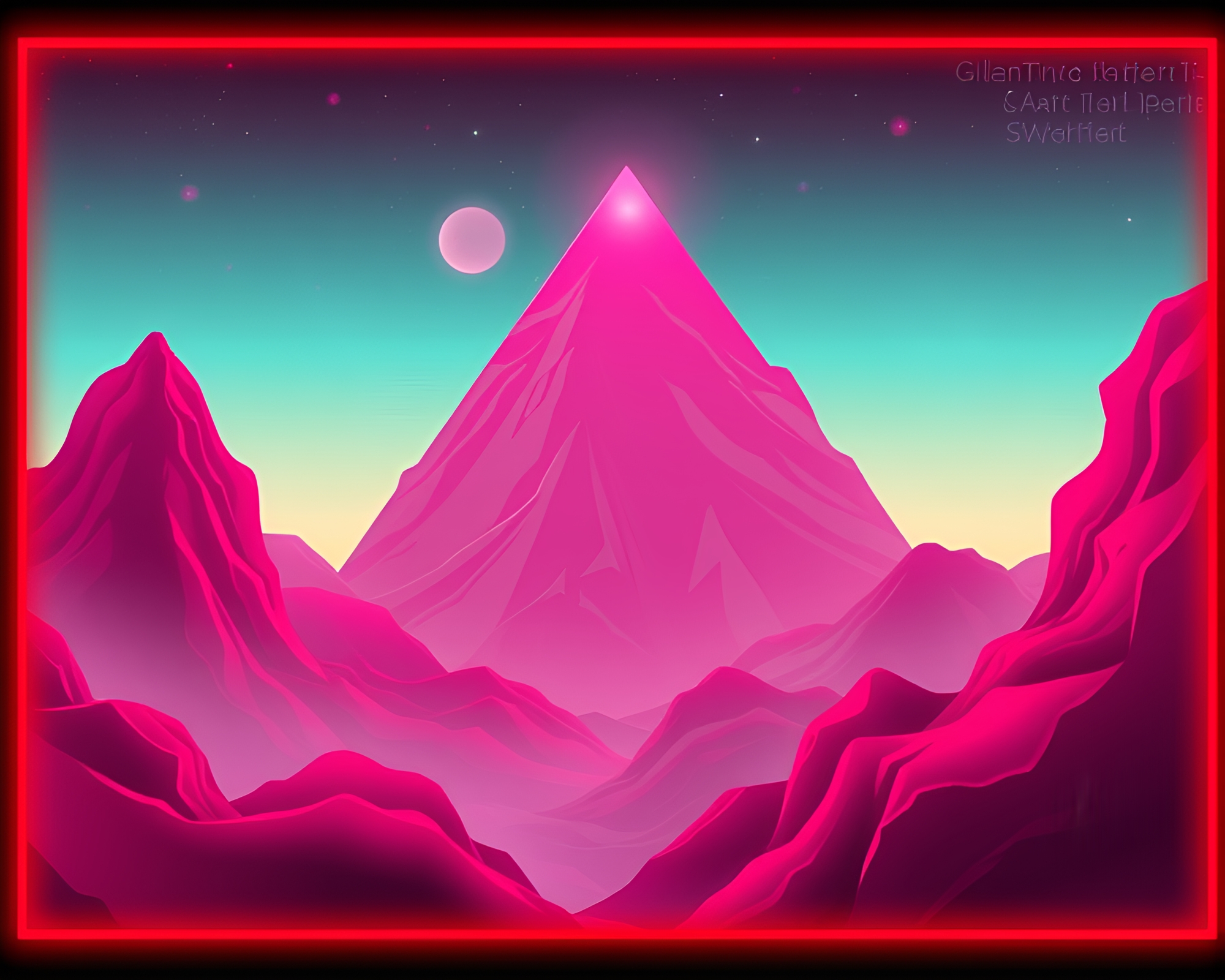 Synthwave Gelato Cone Vignette Border Art – free AI stock image