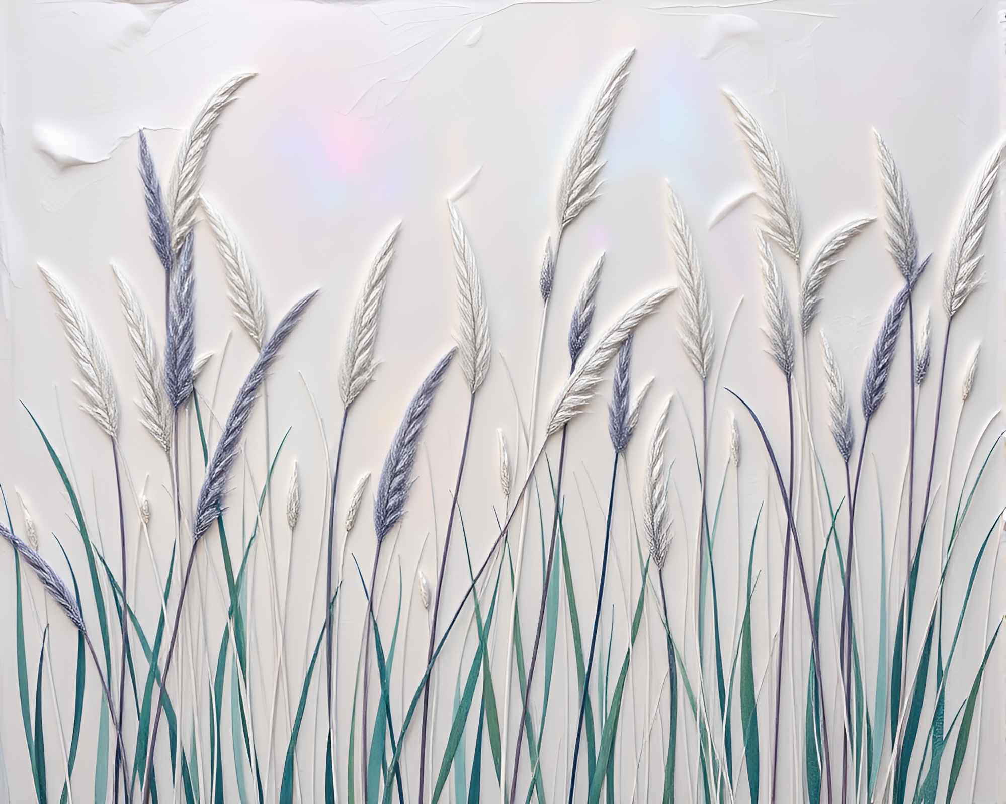 Iridescent Soap Film Over Savannah Grass – free AI stock image