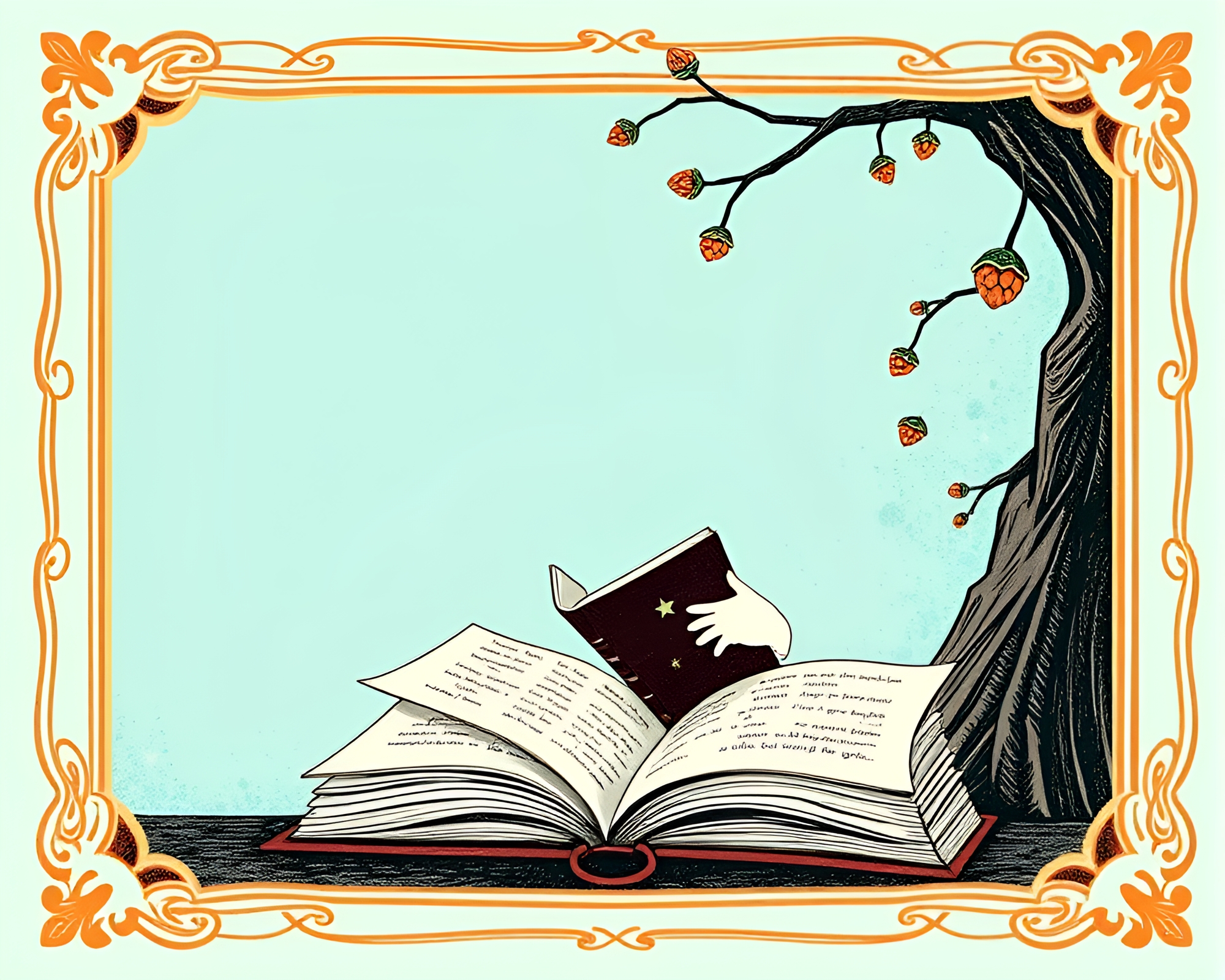 Enchanting Edgar Allan Poe Book Vignette – free AI stock image